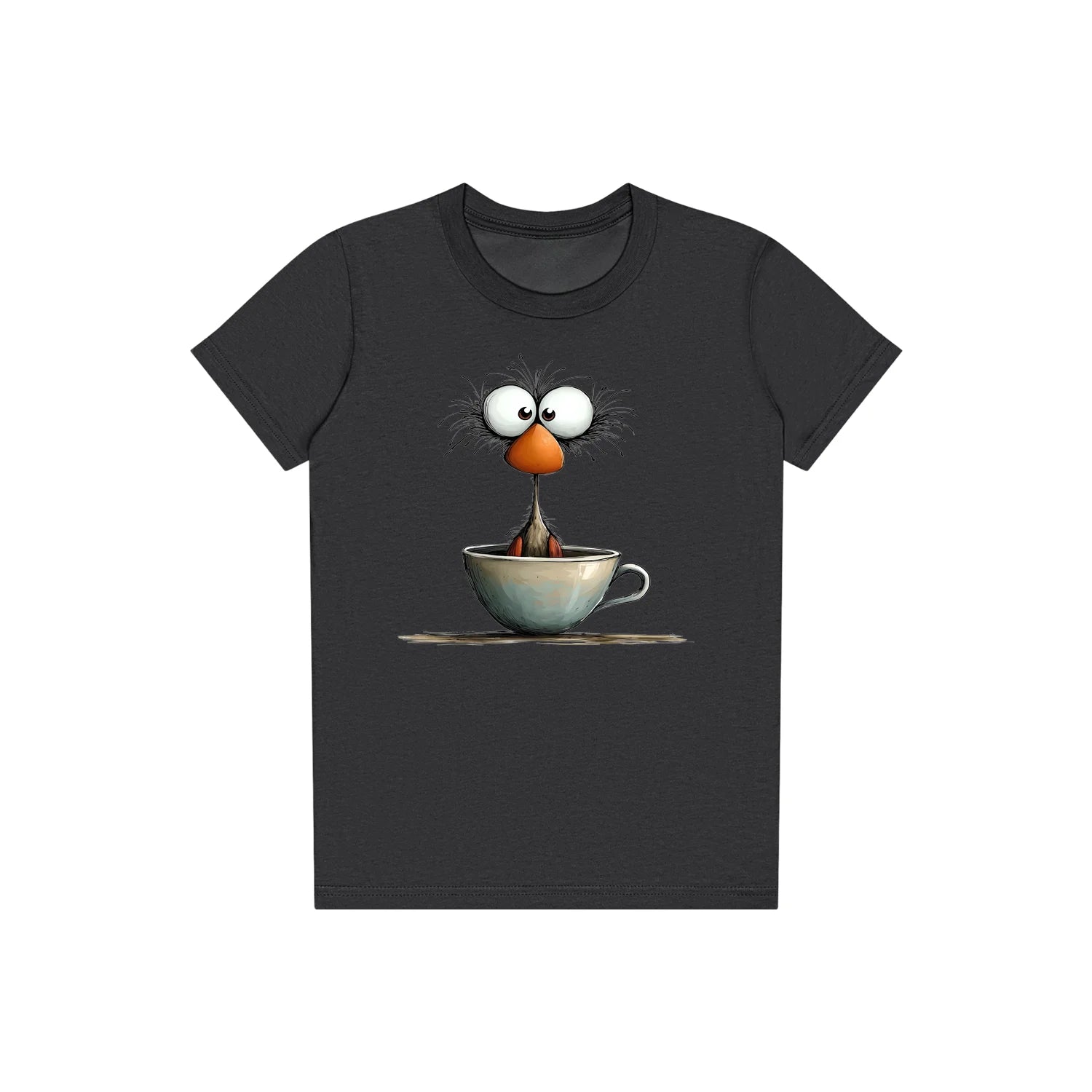 T-shirt Quirky Bird graphic 0022 - Dark Grey