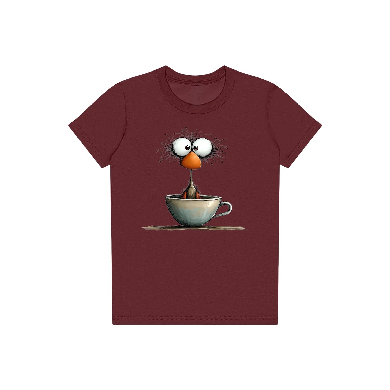 T-shirt Quirky Bird graphic 0022 - Maroon