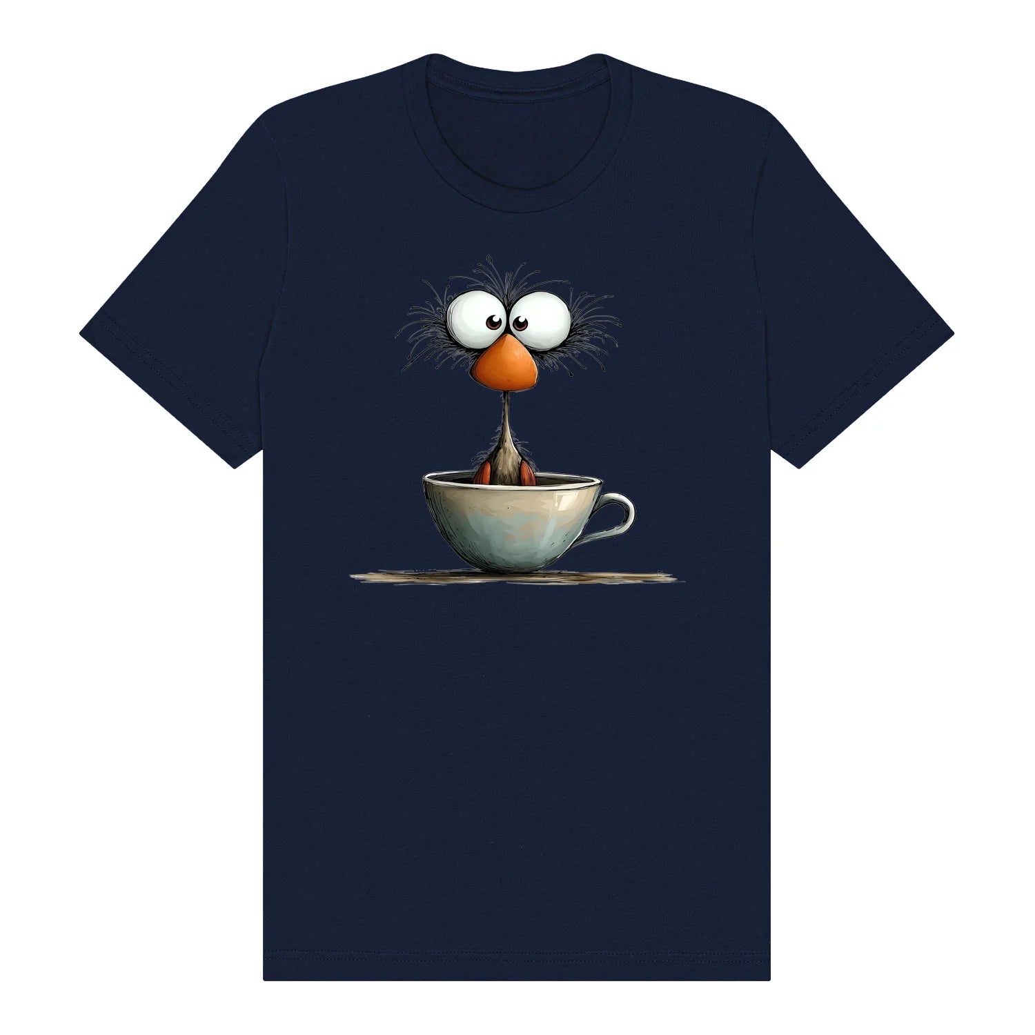 T-shirt Quirky Bird graphic 0022 - Navy