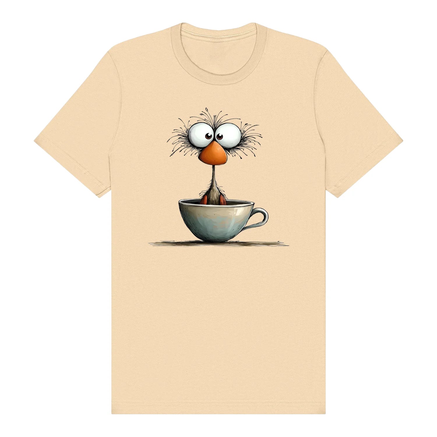 T-shirt Quirky Bird graphic 0022 - Soft Cream