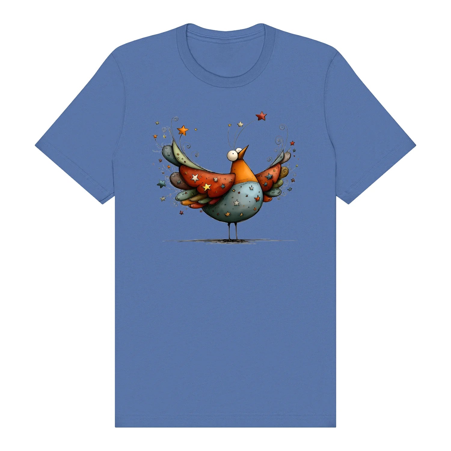 T-shirt Quirky Bird graphic 0023 - Columbia Blue