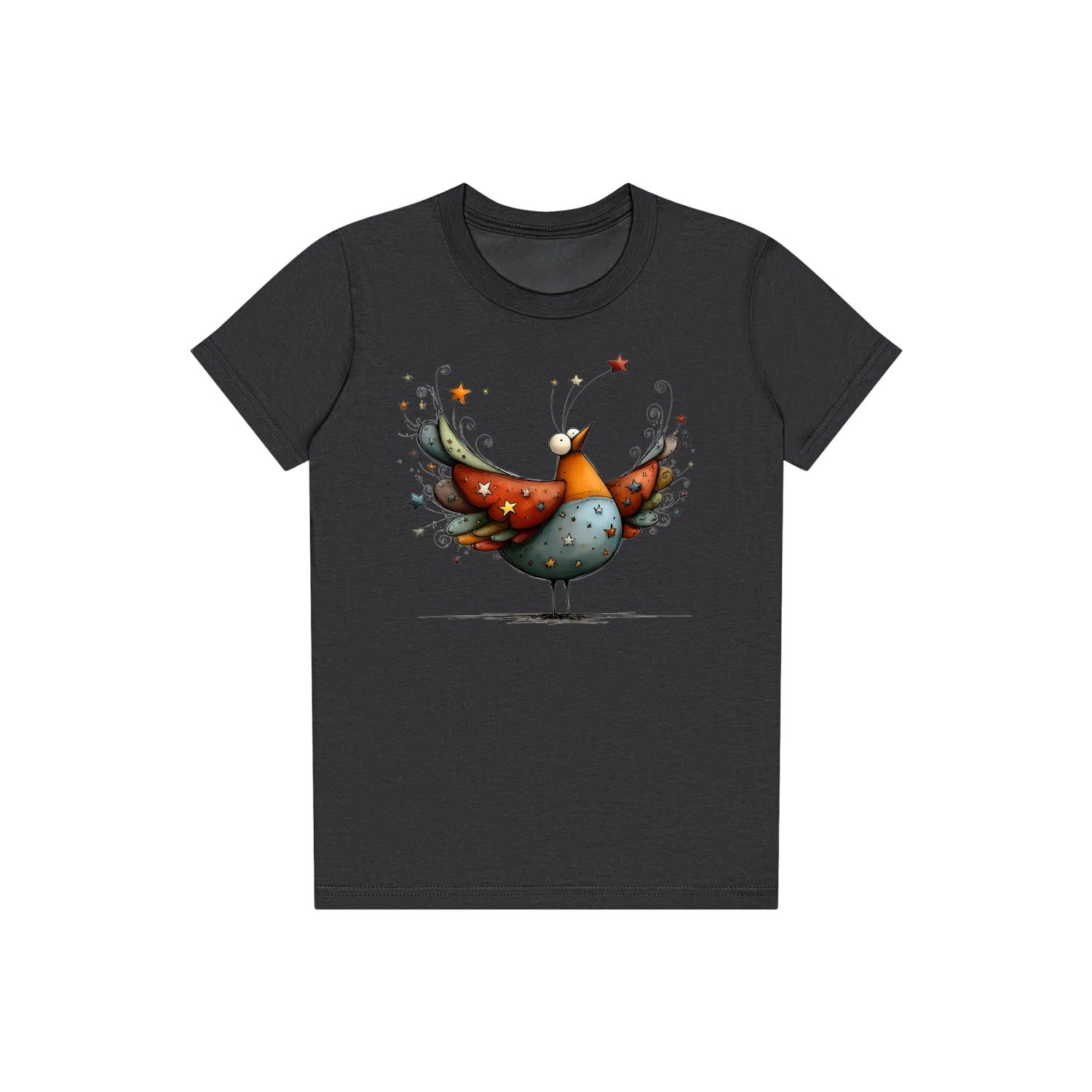 T-shirt Quirky Bird graphic 0023 - Dark Grey