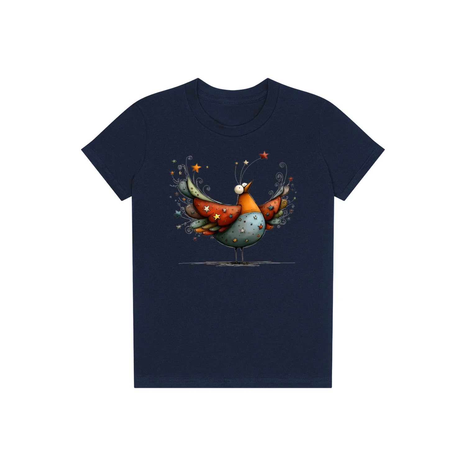 T-shirt Quirky Bird graphic 0023 - Navy