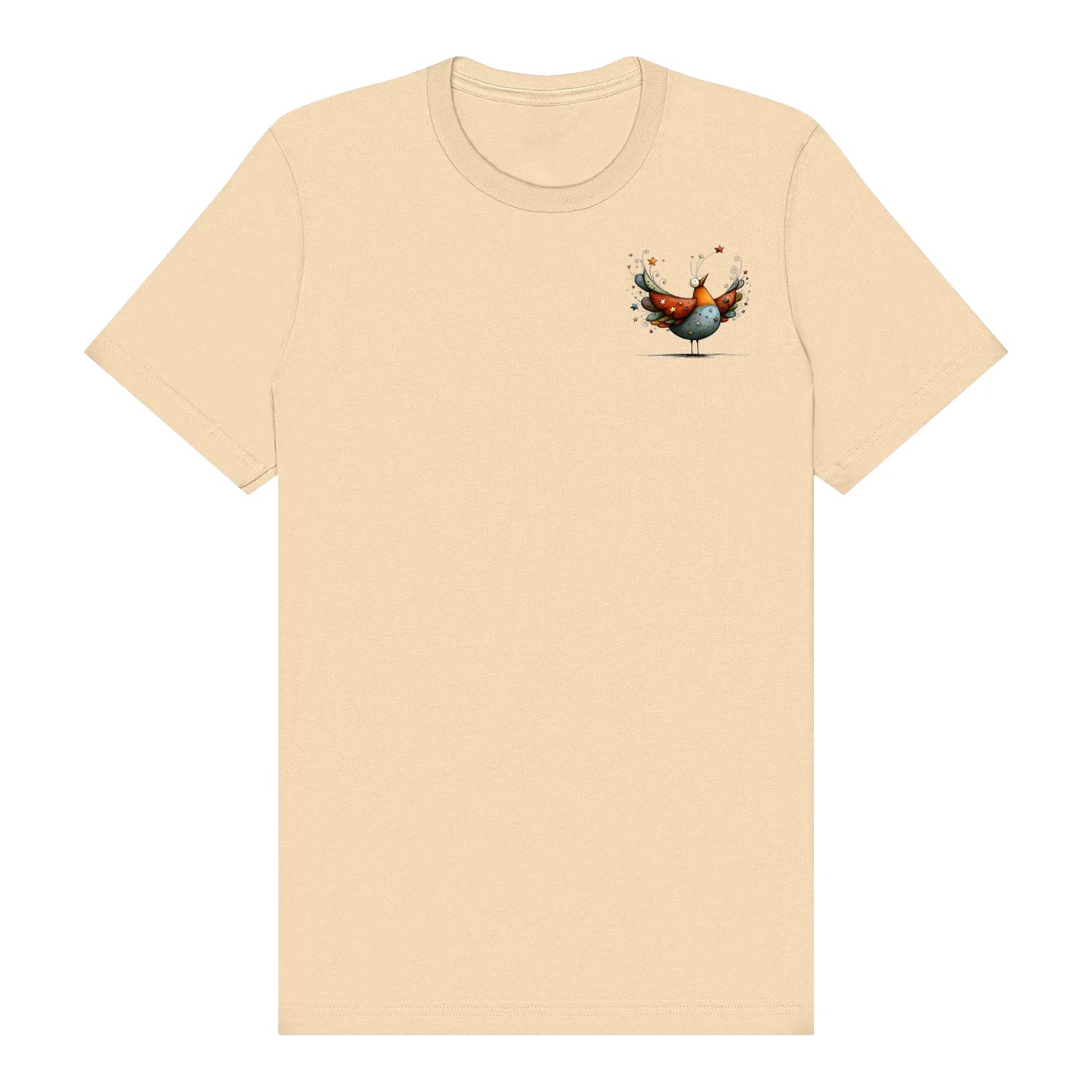 T-shirt Quirky Bird graphic 0023 - Soft Cream