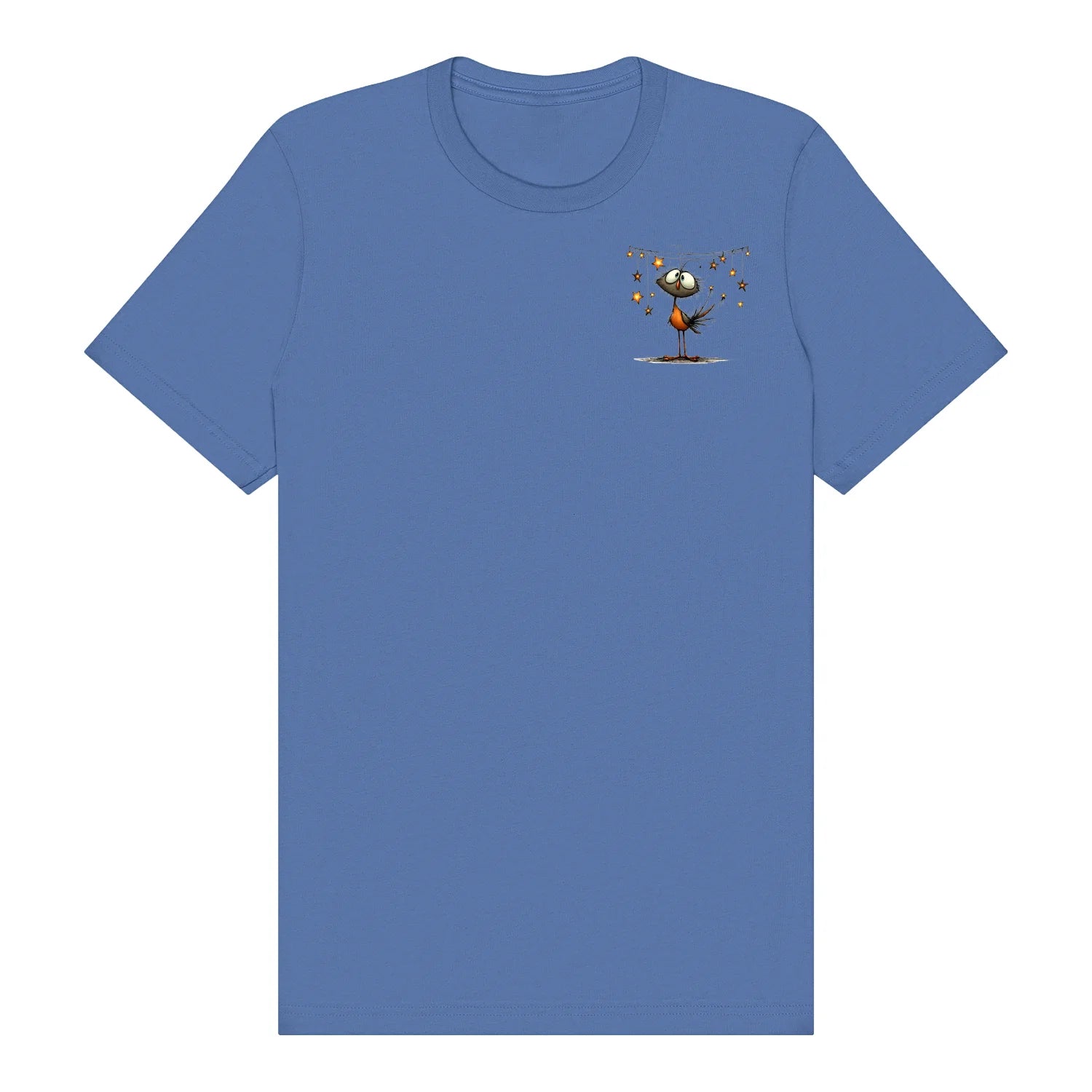 T-shirt Quirky Bird graphic 0024 - Columbia Blue