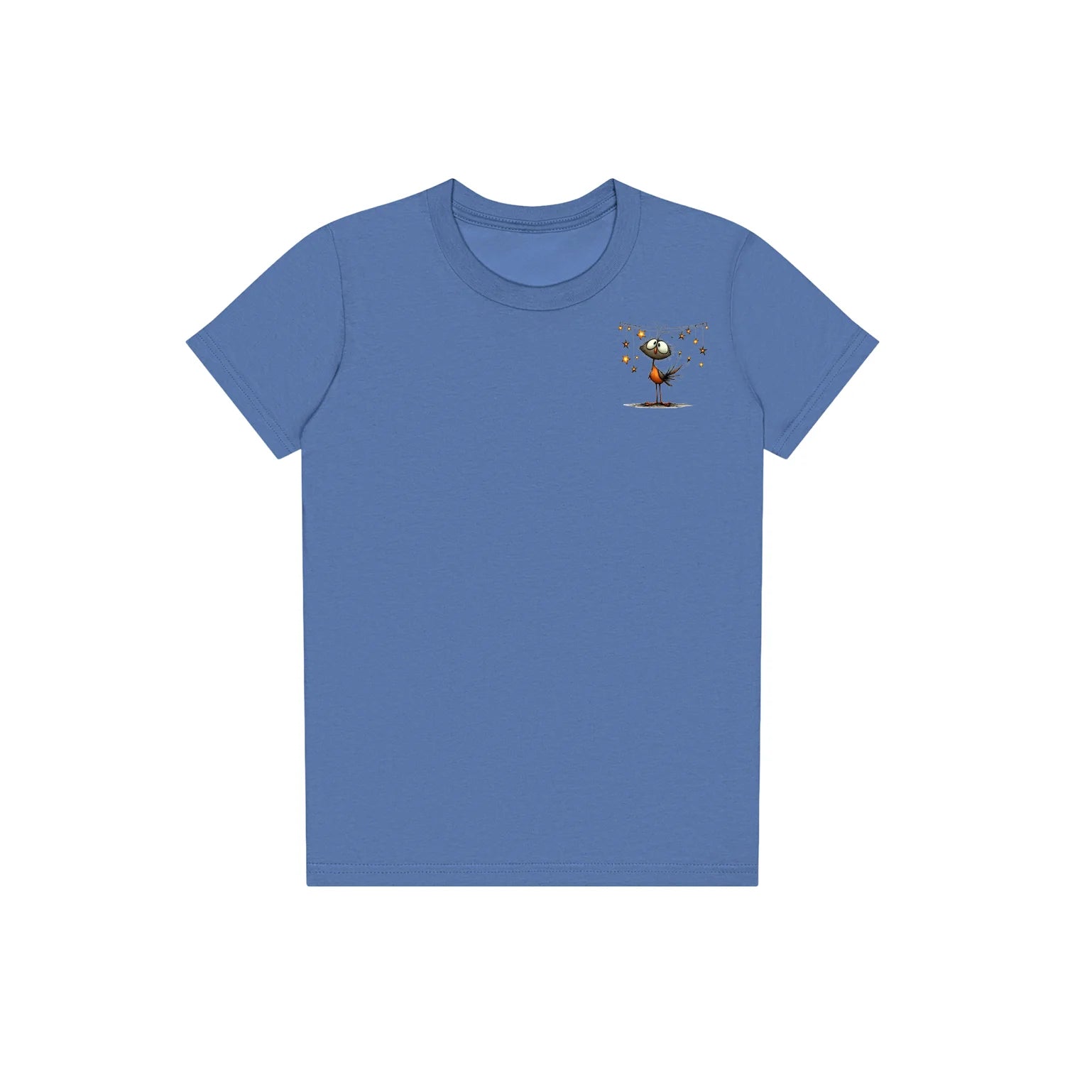 T-shirt Quirky Bird graphic 0024 - Columbia Blue