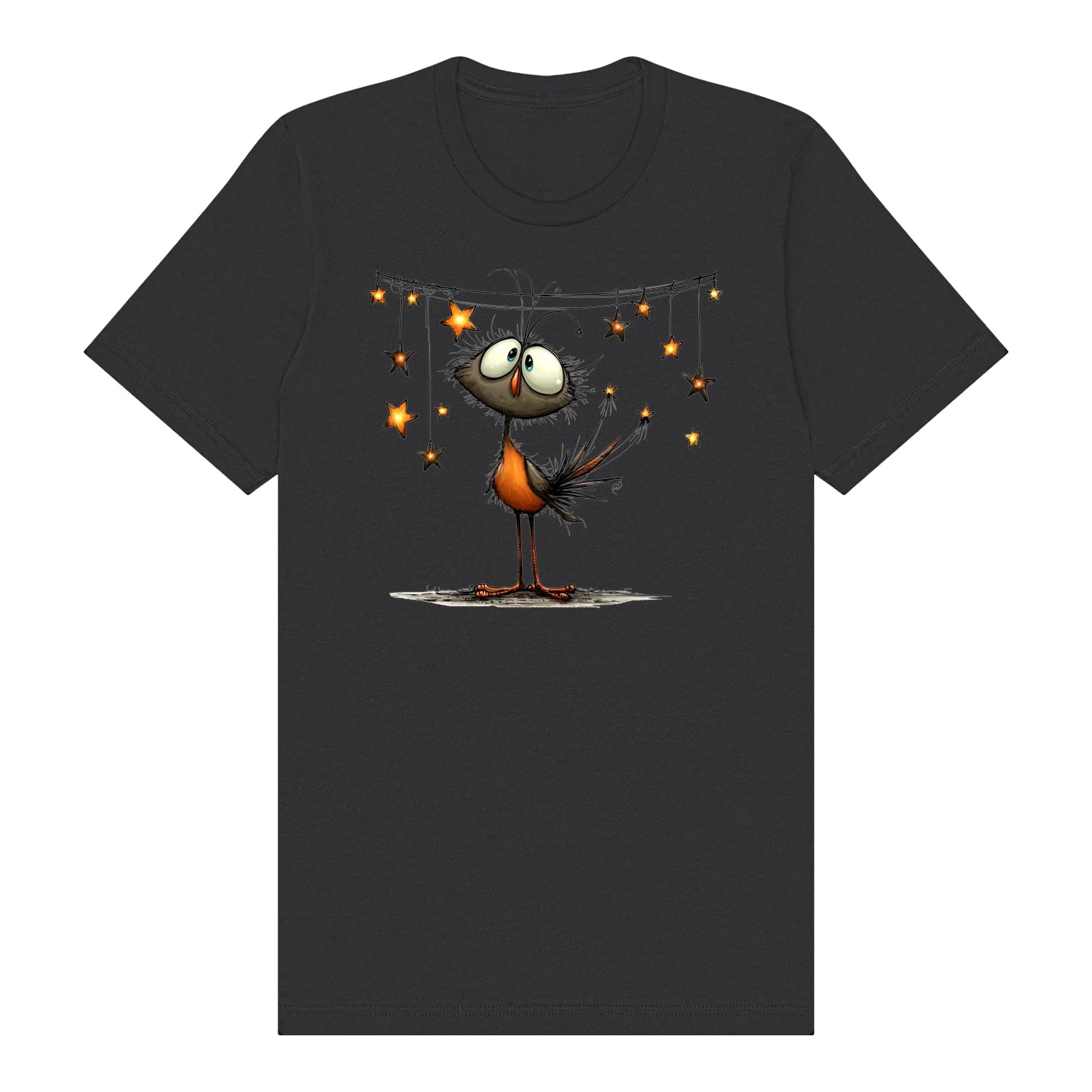 T-shirt Quirky Bird graphic 0024 - Dark Grey