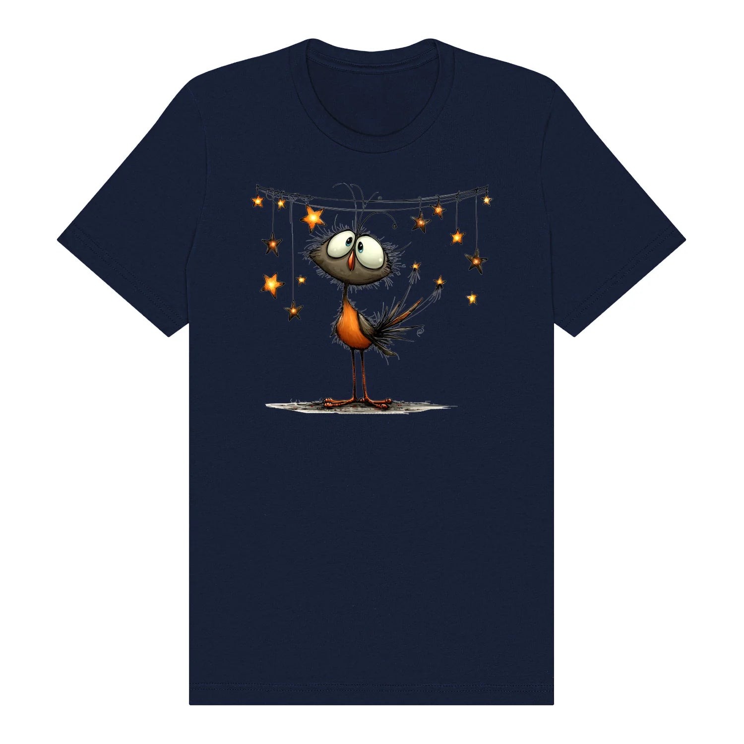 T-shirt Quirky Bird graphic 0024 - Navy