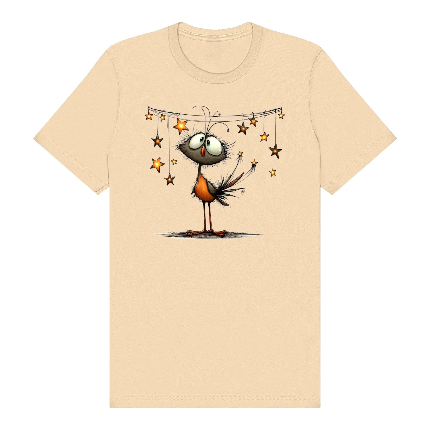 T-shirt Quirky Bird graphic 0024 - Soft Cream