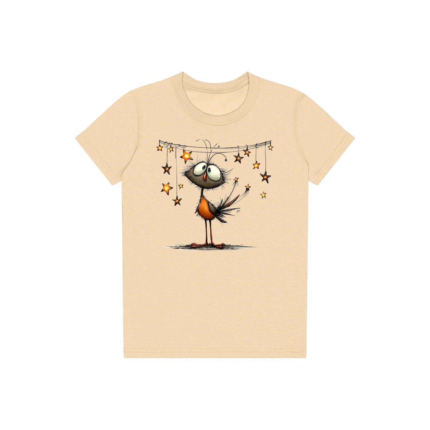 T-shirt Quirky Bird graphic 0024 - Soft Cream