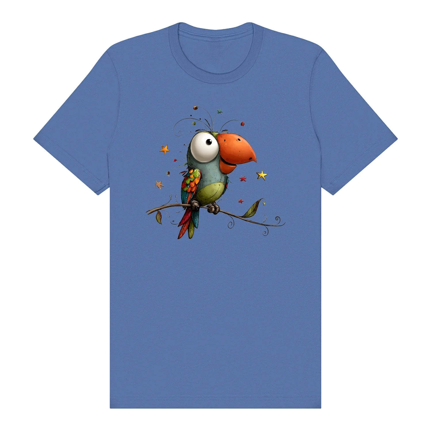 T-shirt Quirky Bird graphic 0025 - Columbia Blue