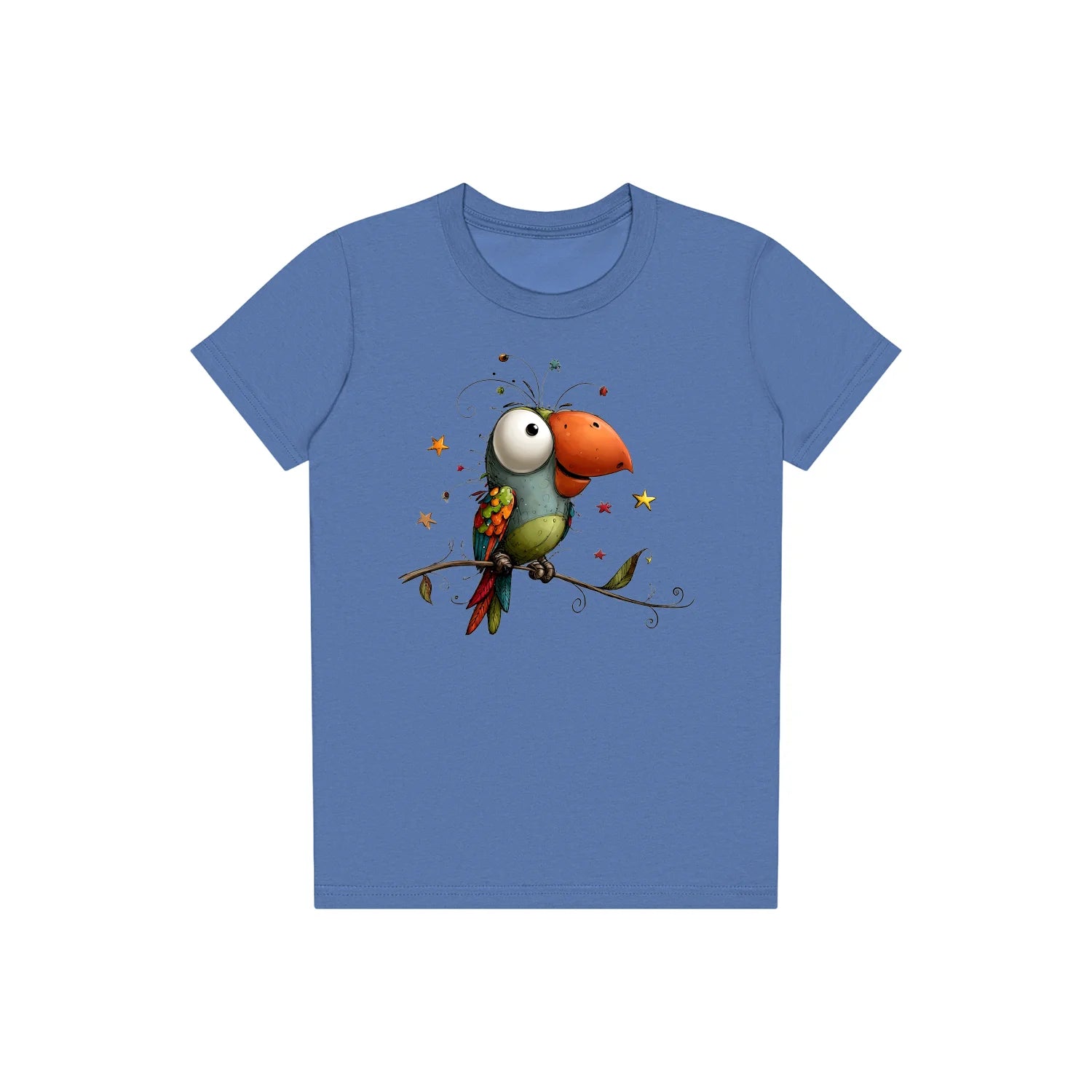 T-shirt Quirky Bird graphic 0025 - Columbia Blue