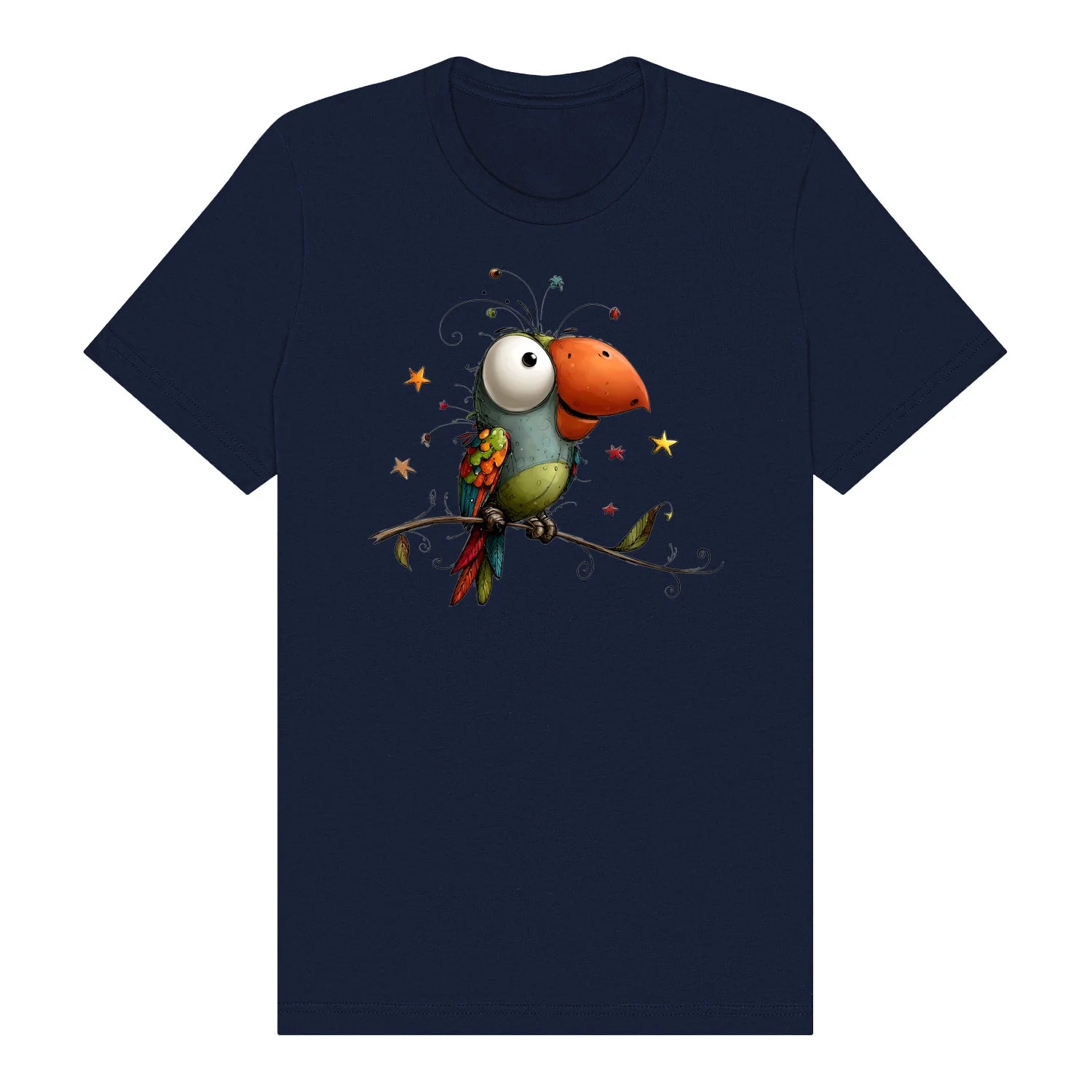 T-shirt Quirky Bird graphic 0025 - Navy