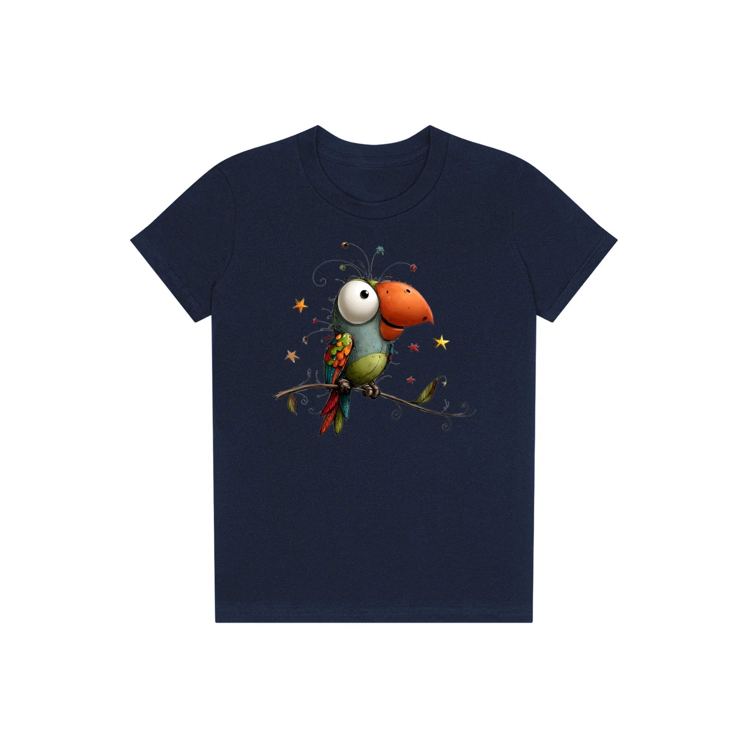 T-shirt Quirky Bird graphic 0025 - Navy