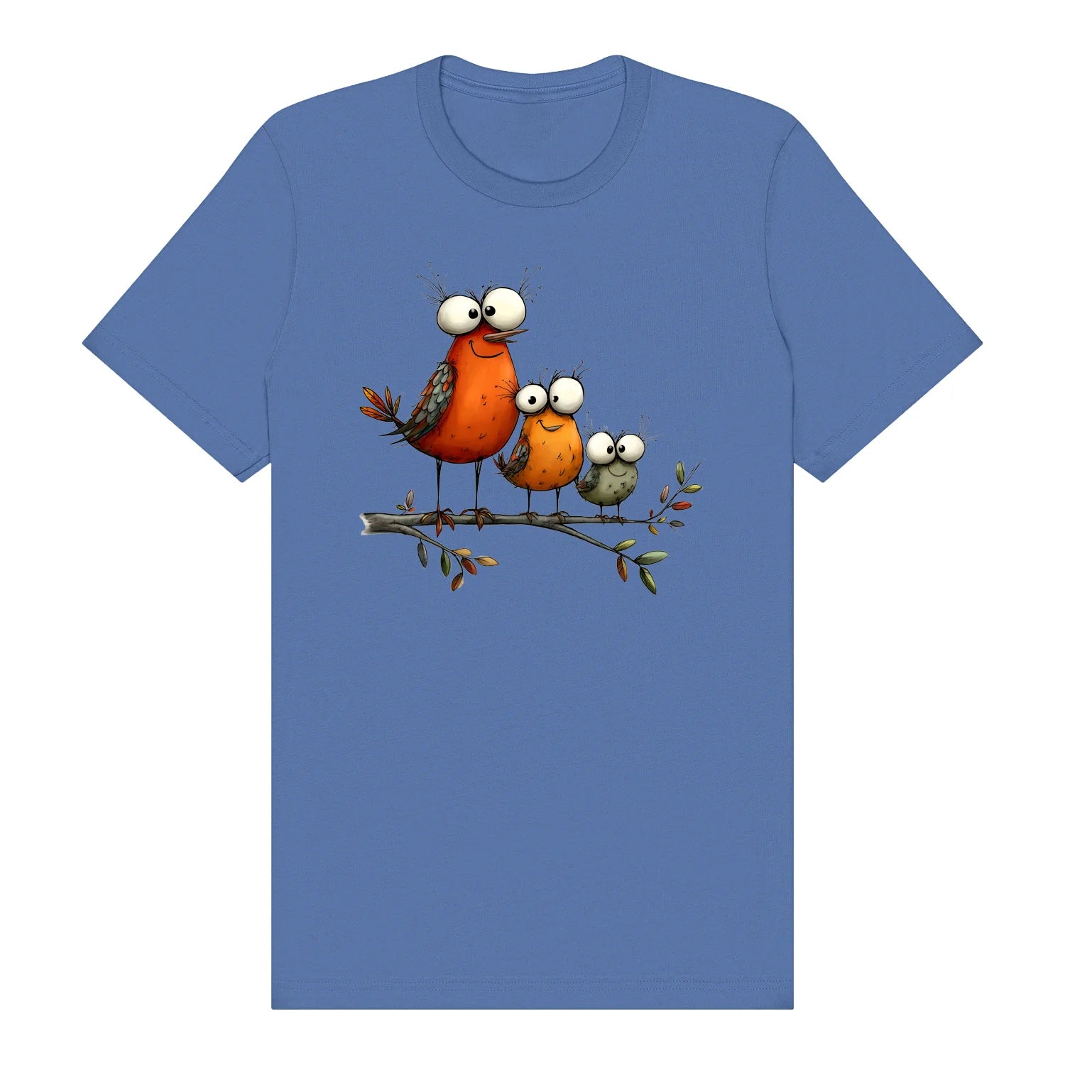 T-shirt Quirky Bird graphic 0026 - Columbia Blue
