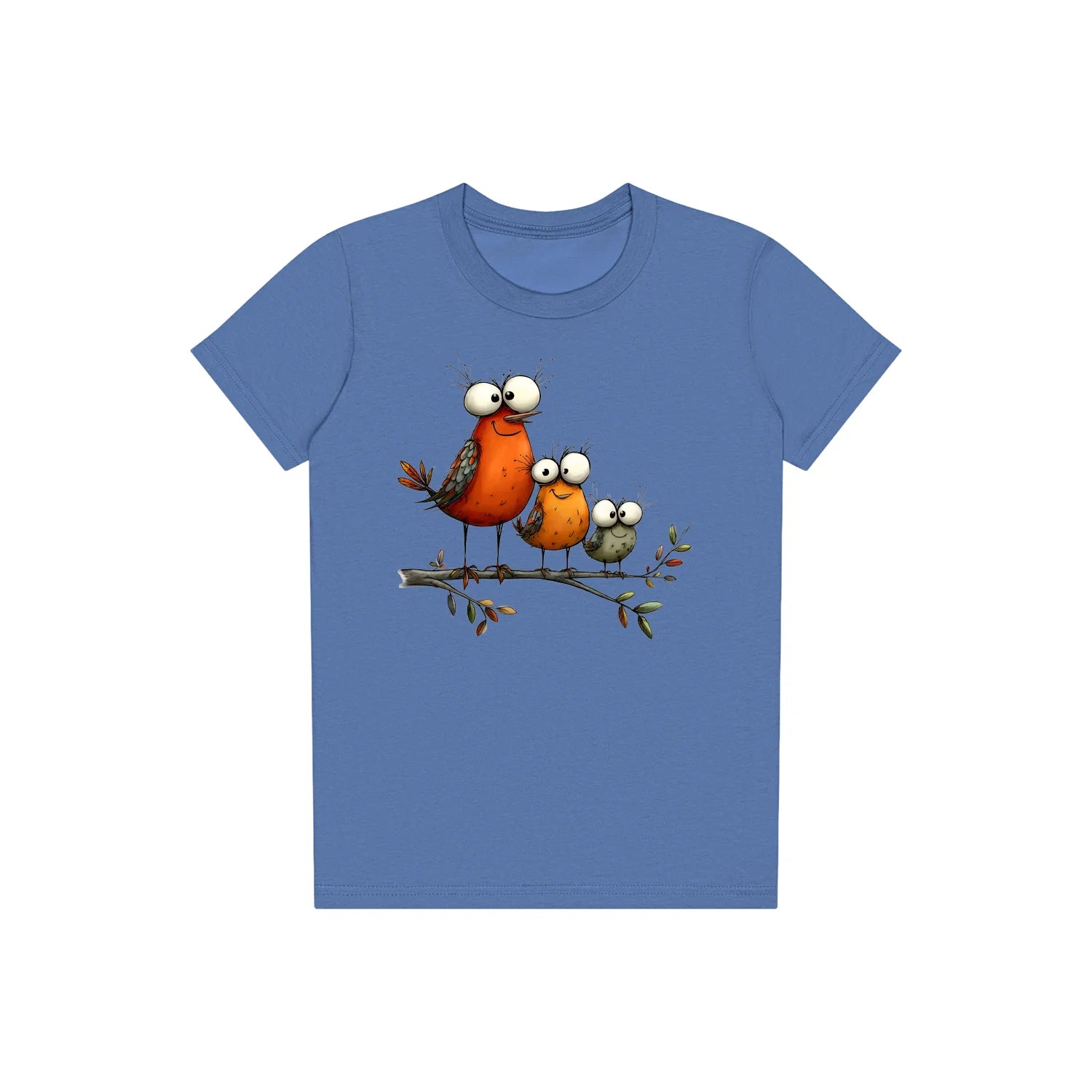 T-shirt Quirky Bird graphic 0026 - Columbia Blue