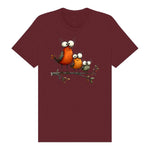 T-shirt Quirky Bird graphic 0026 - Maroon
