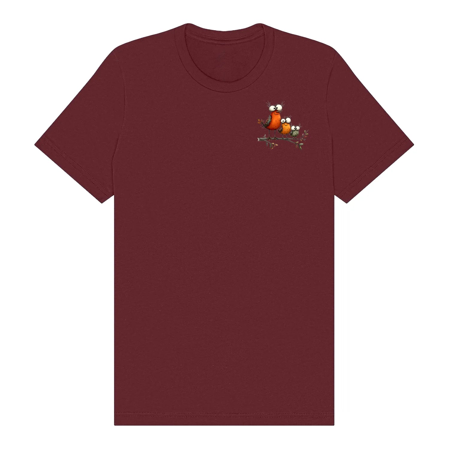 T-shirt Quirky Bird graphic 0026 - Maroon