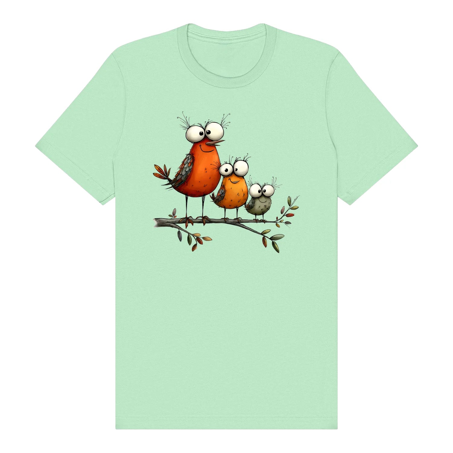 T-shirt Quirky Bird graphic 0026 - Mint