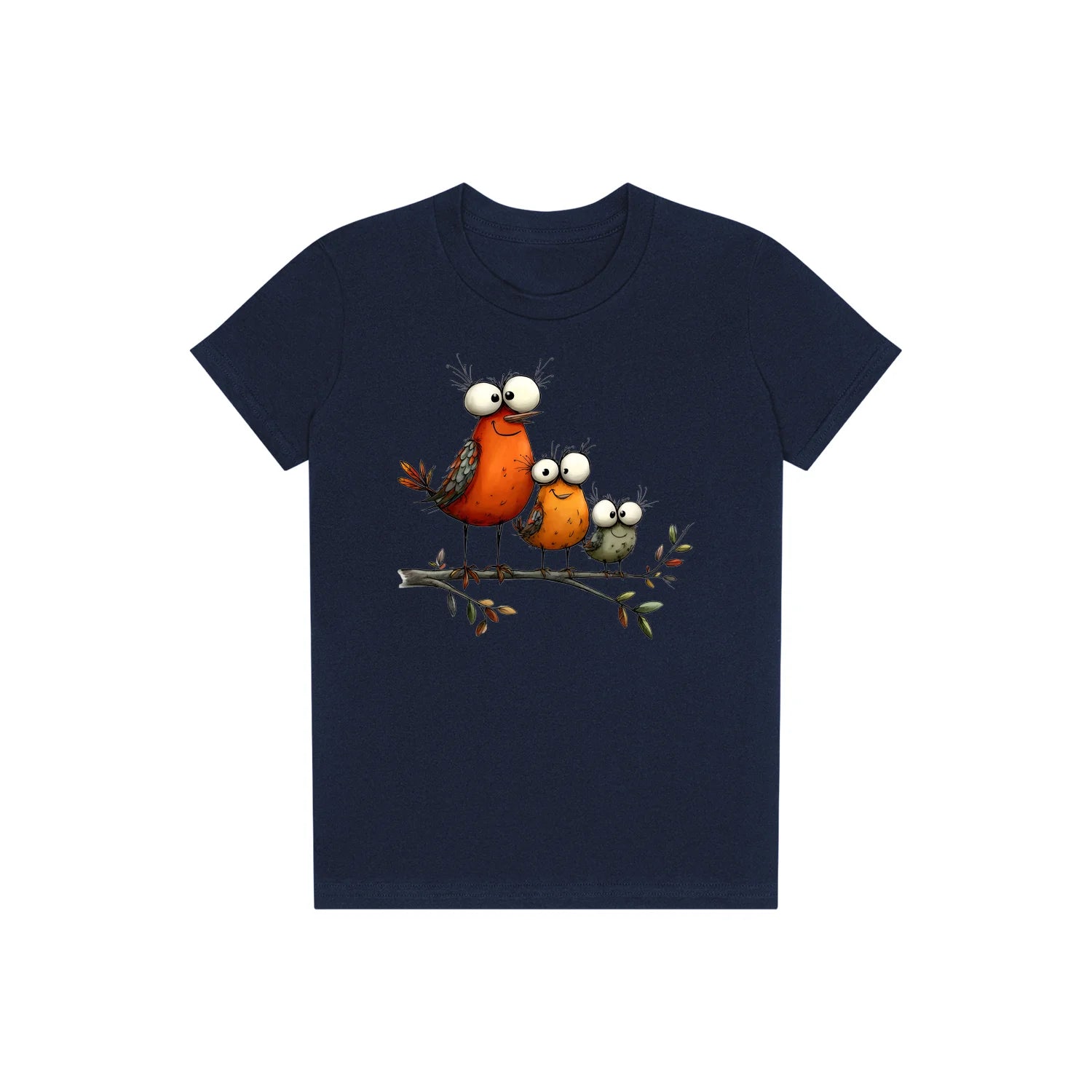 T-shirt Quirky Bird graphic 0026 - Navy