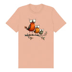 T-shirt Quirky Bird graphic 0026 - Peach