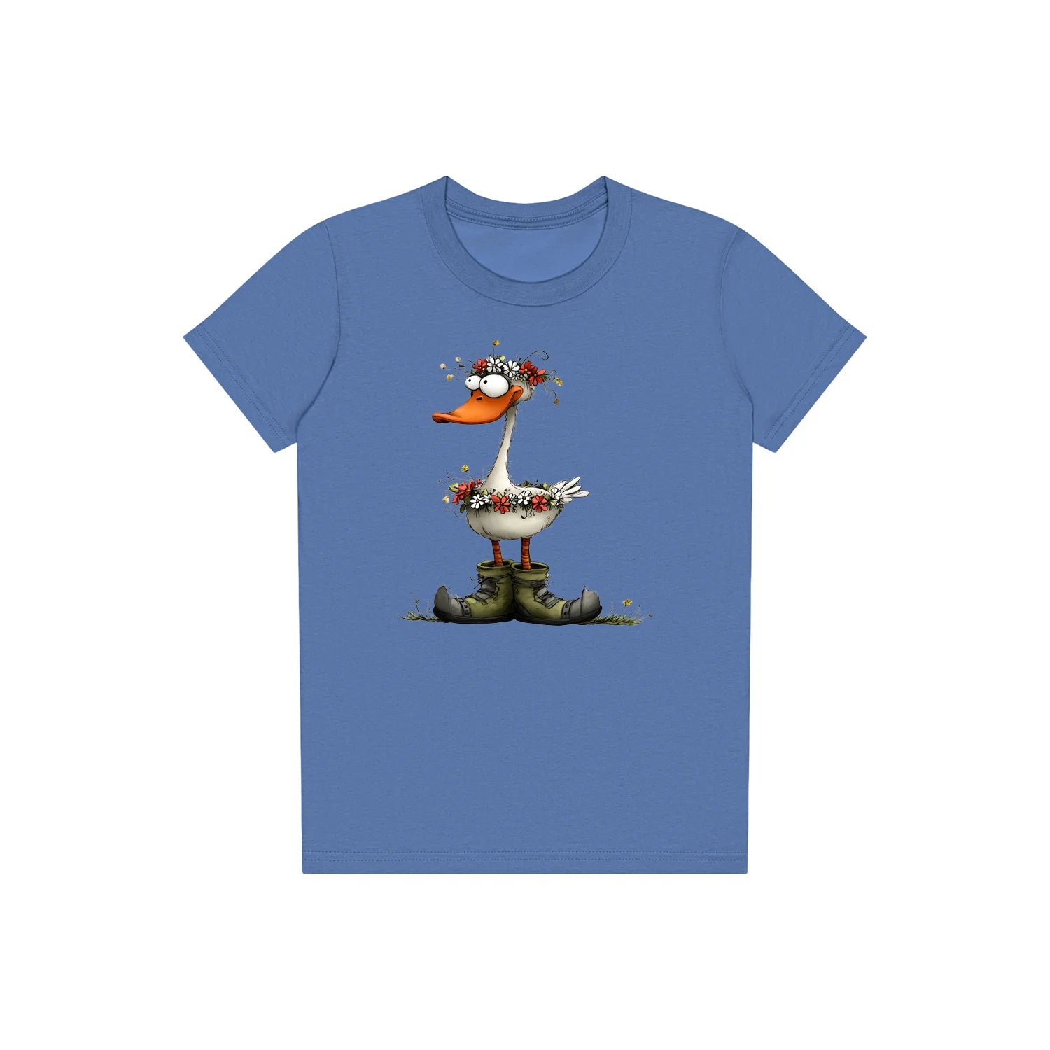 T-shirt Quirky Bird graphic 0027 - Columbia Blue