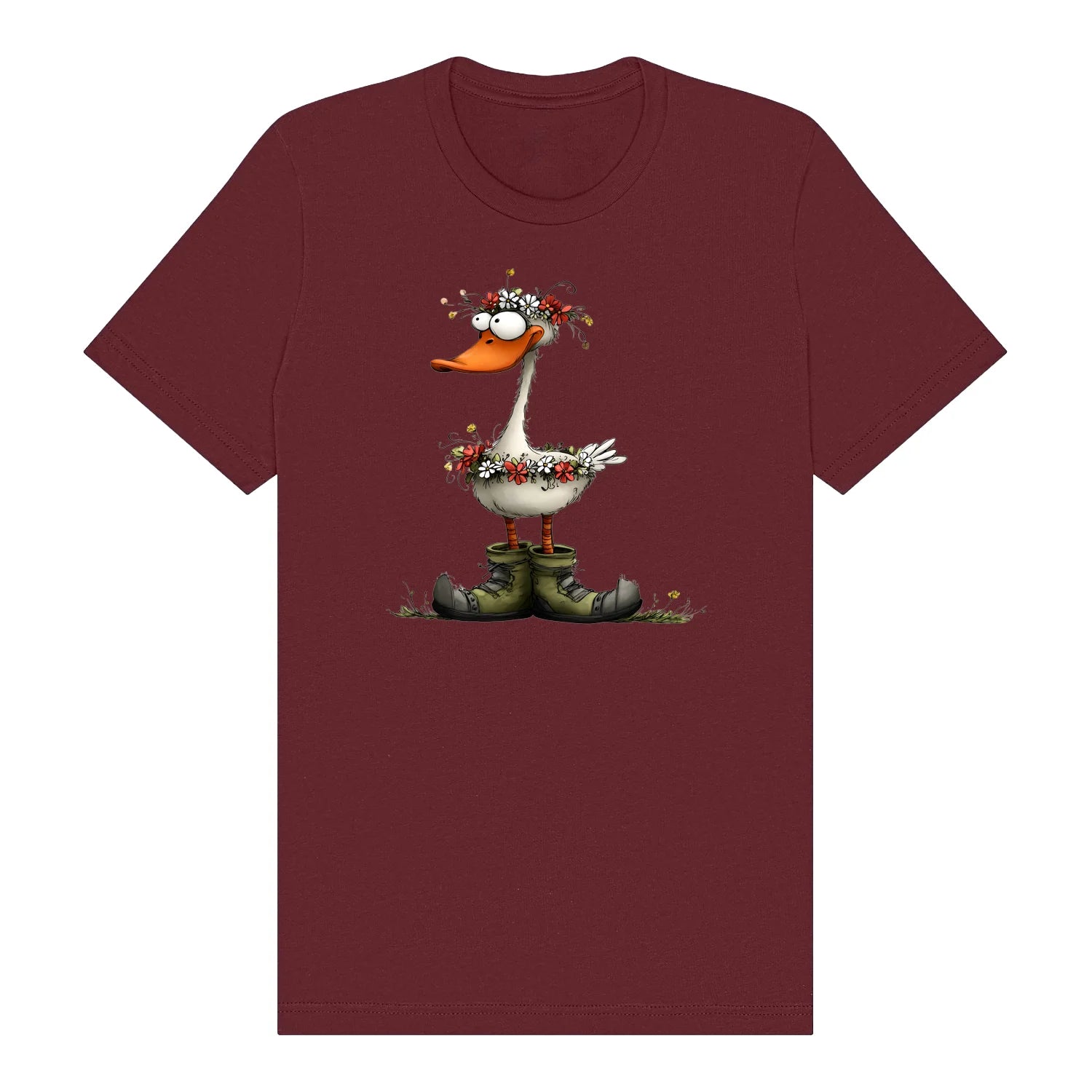 T-shirt Quirky Bird graphic 0027 - Maroon