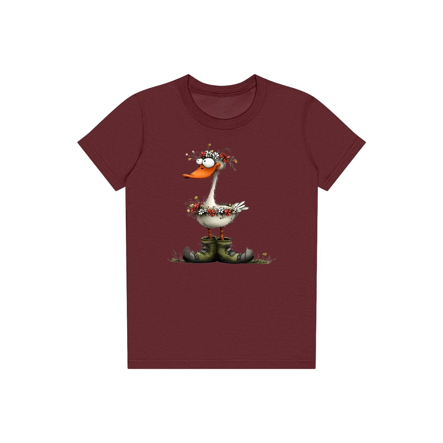 T-shirt Quirky Bird graphic 0027 - Maroon