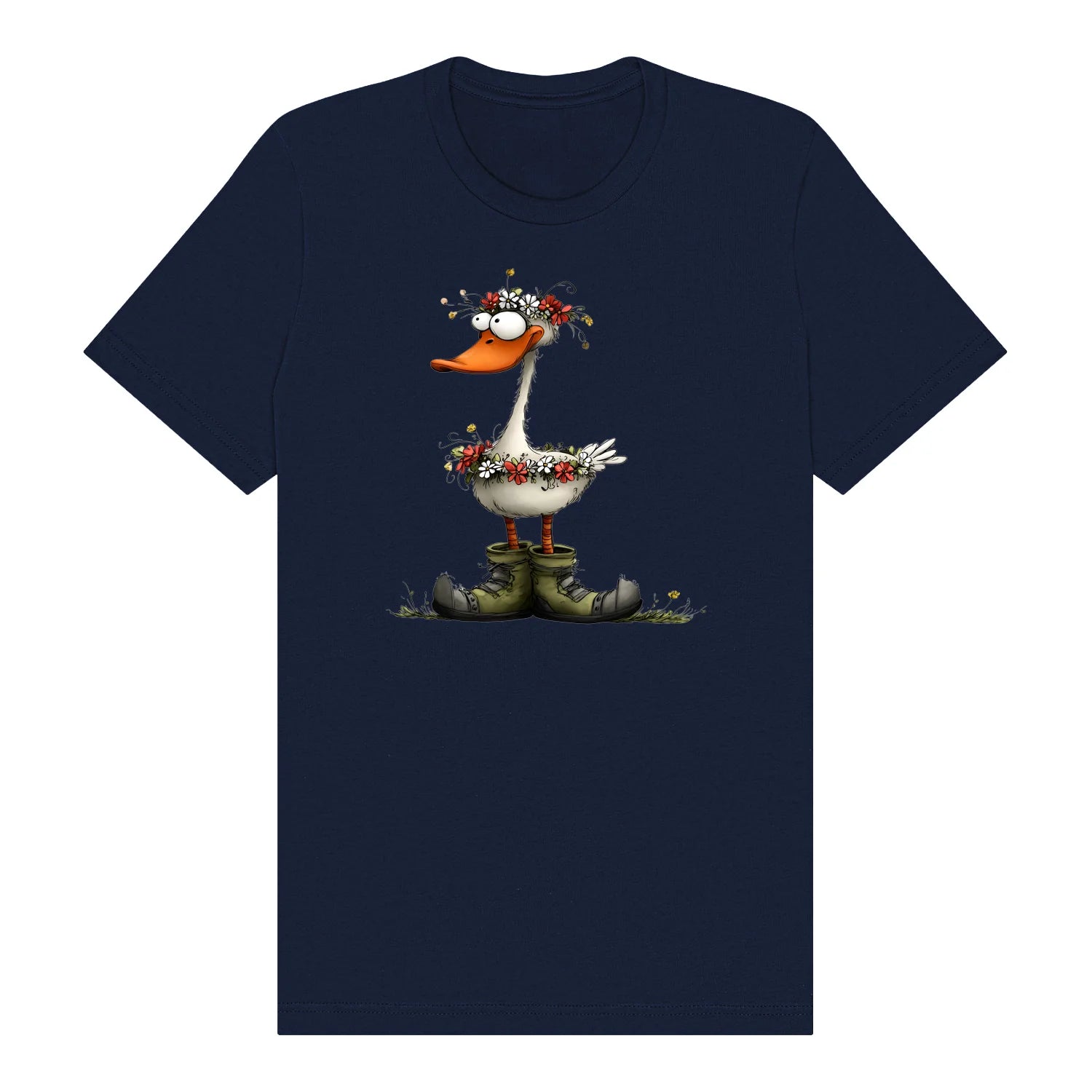 T-shirt Quirky Bird graphic 0027 - Navy