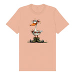T-shirt Quirky Bird graphic 0027 - Peach