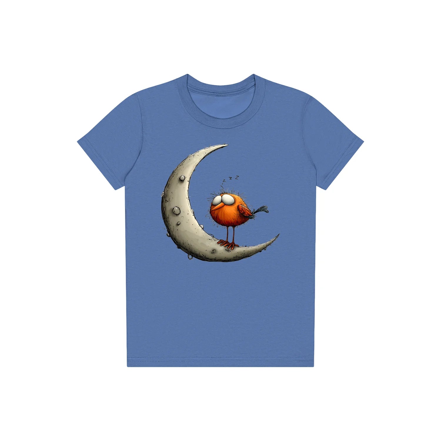 T-shirt Quirky Bird graphic 0028 - Columbia Blue