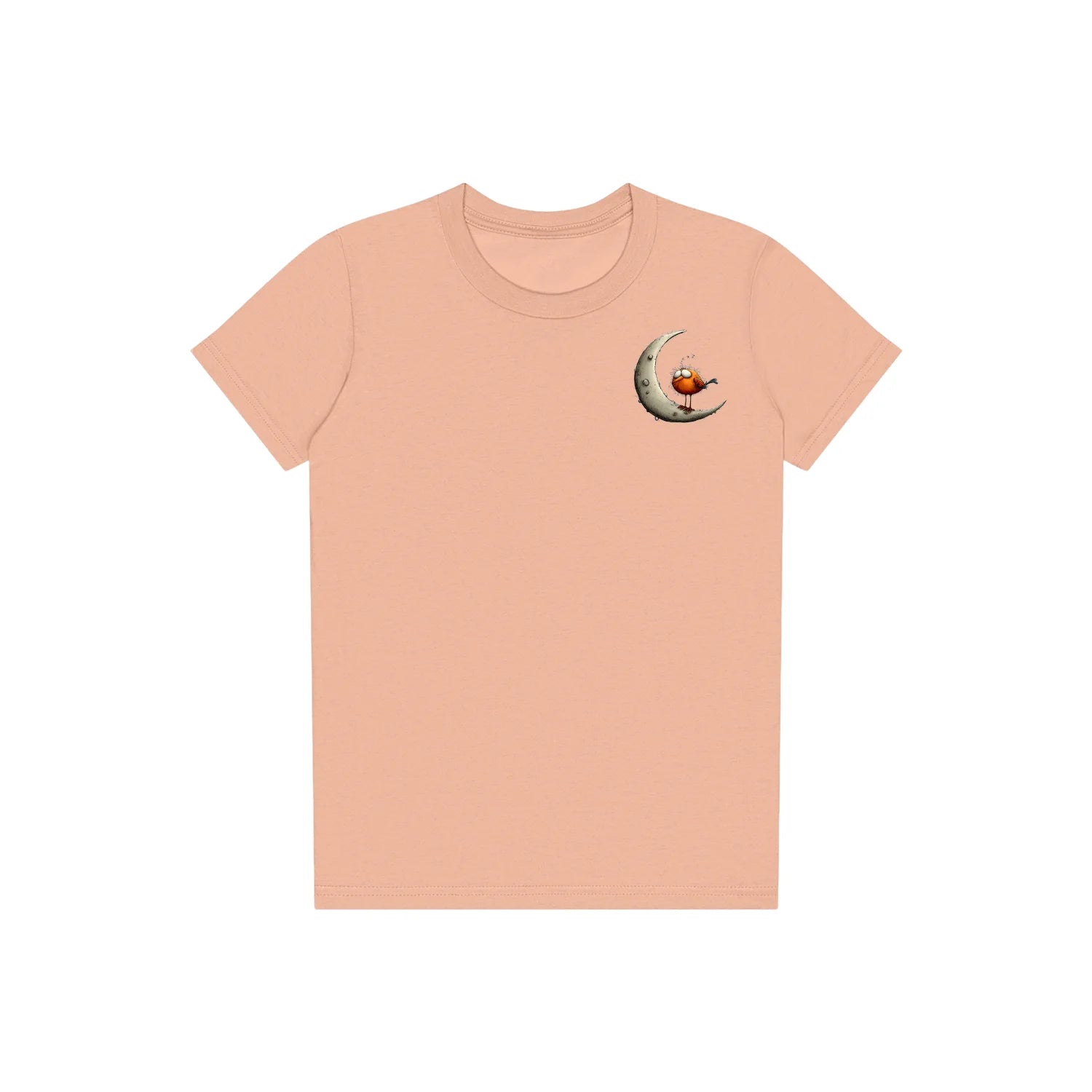 T-shirt Quirky Bird graphic 0028 - Peach