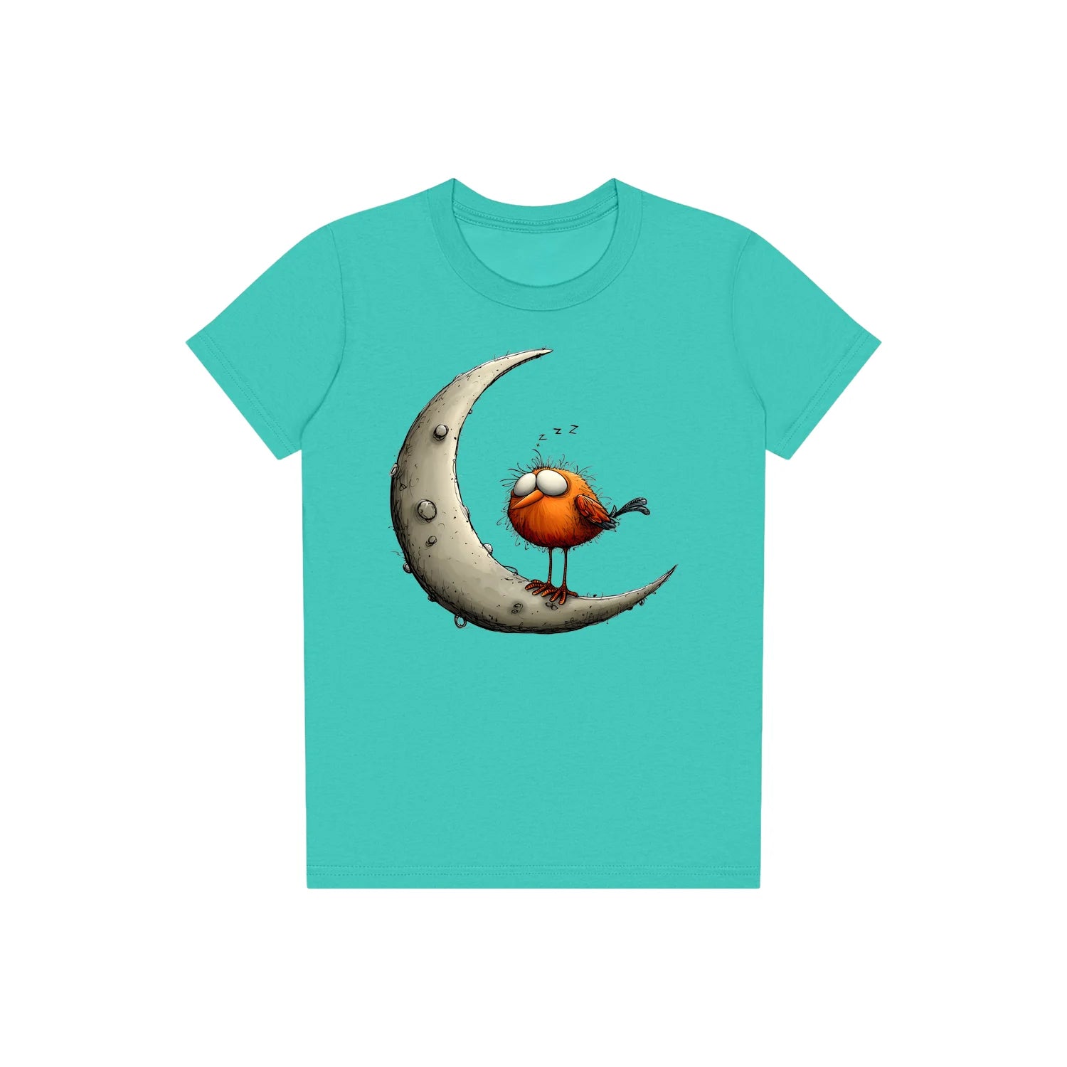 T-shirt Quirky Bird graphic 0028 - Teal