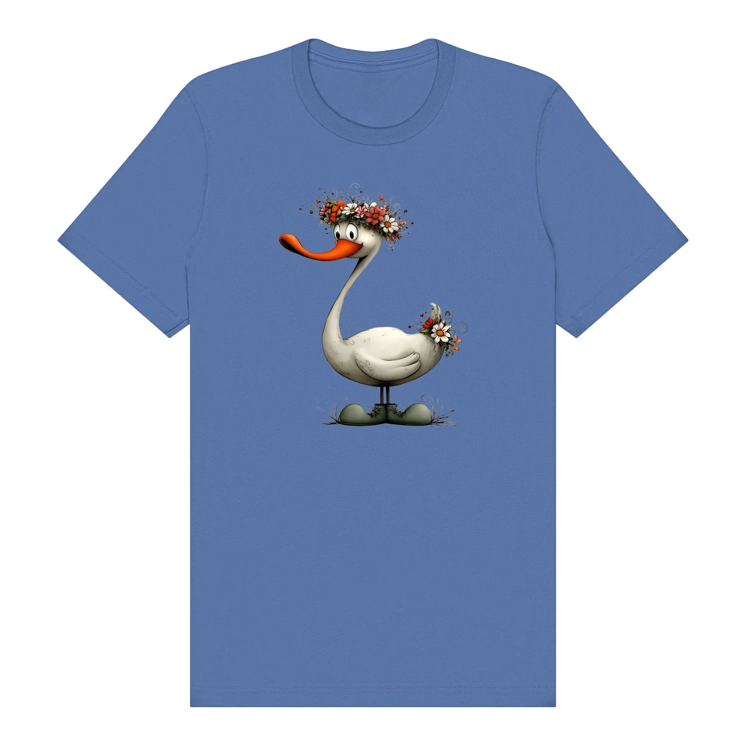 T-shirt Quirky Bird graphic 0029 - Columbia Blue