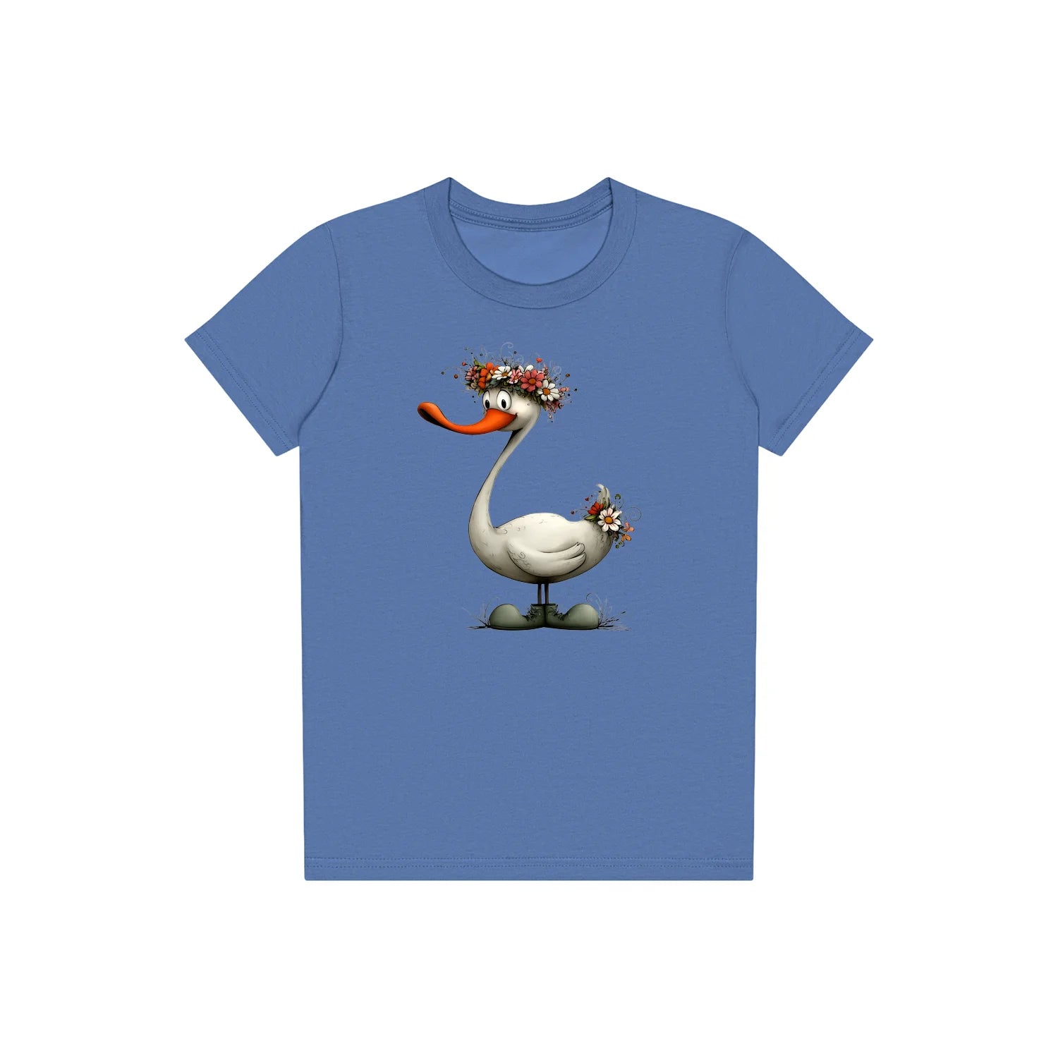 T-shirt Quirky Bird graphic 0029 - Columbia Blue
