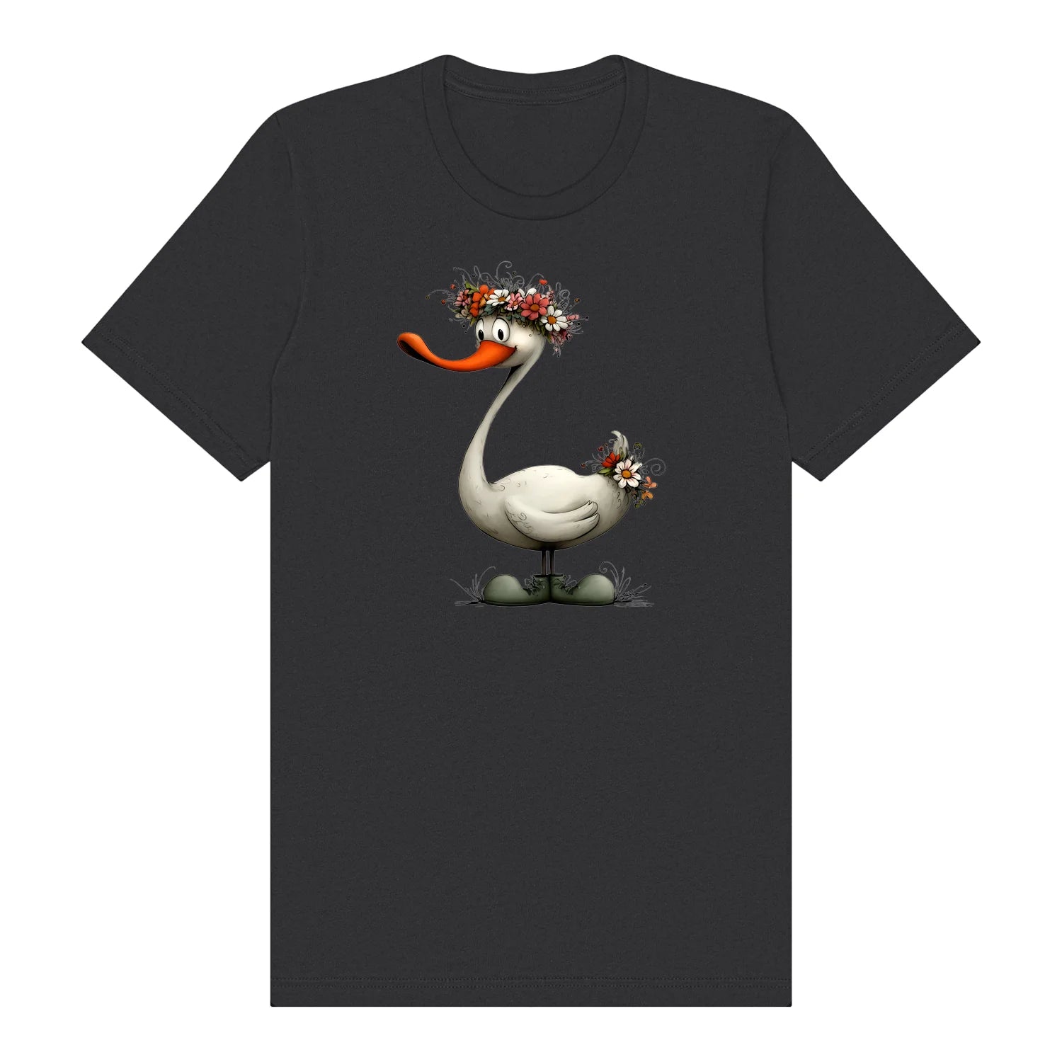 T-shirt Quirky Bird graphic 0029 - Dark Grey