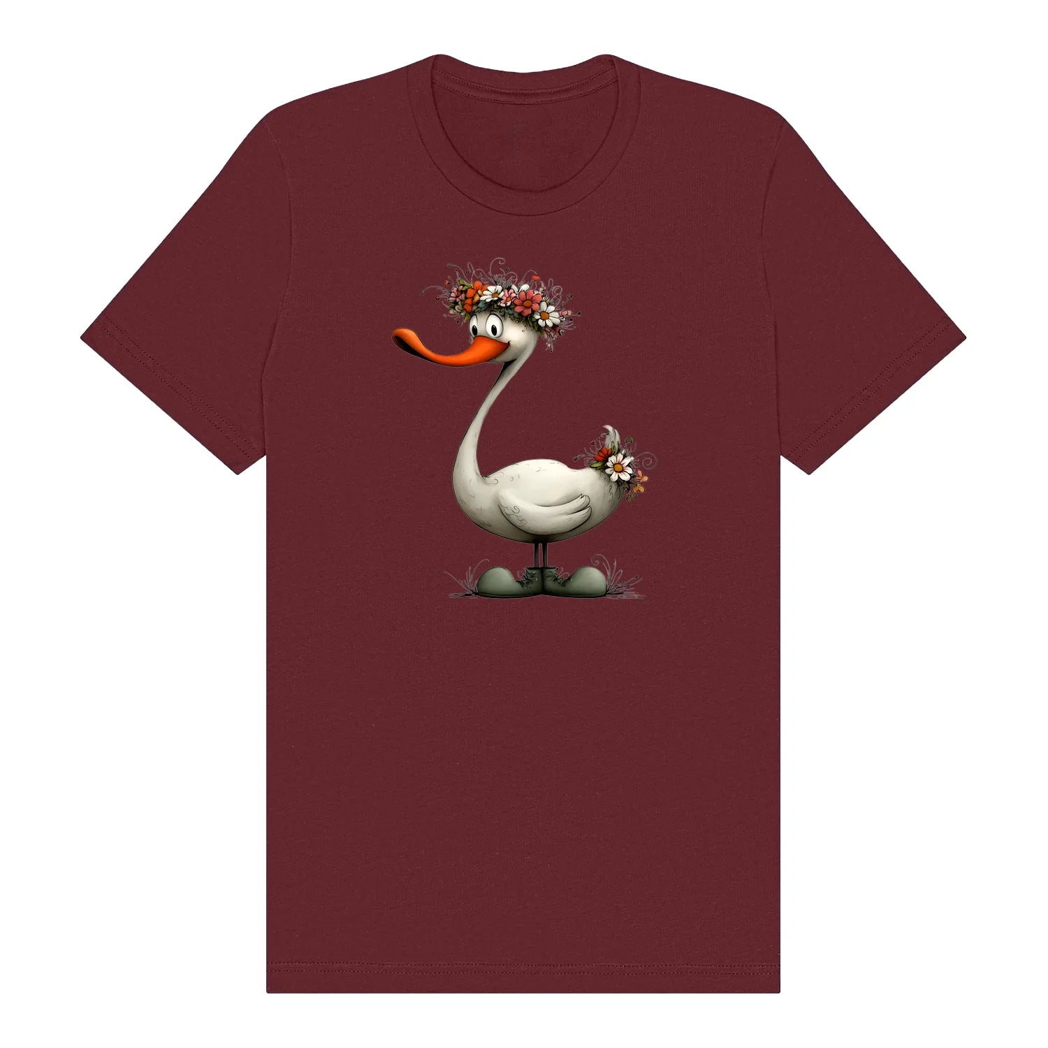 T-shirt Quirky Bird graphic 0029 - Maroon