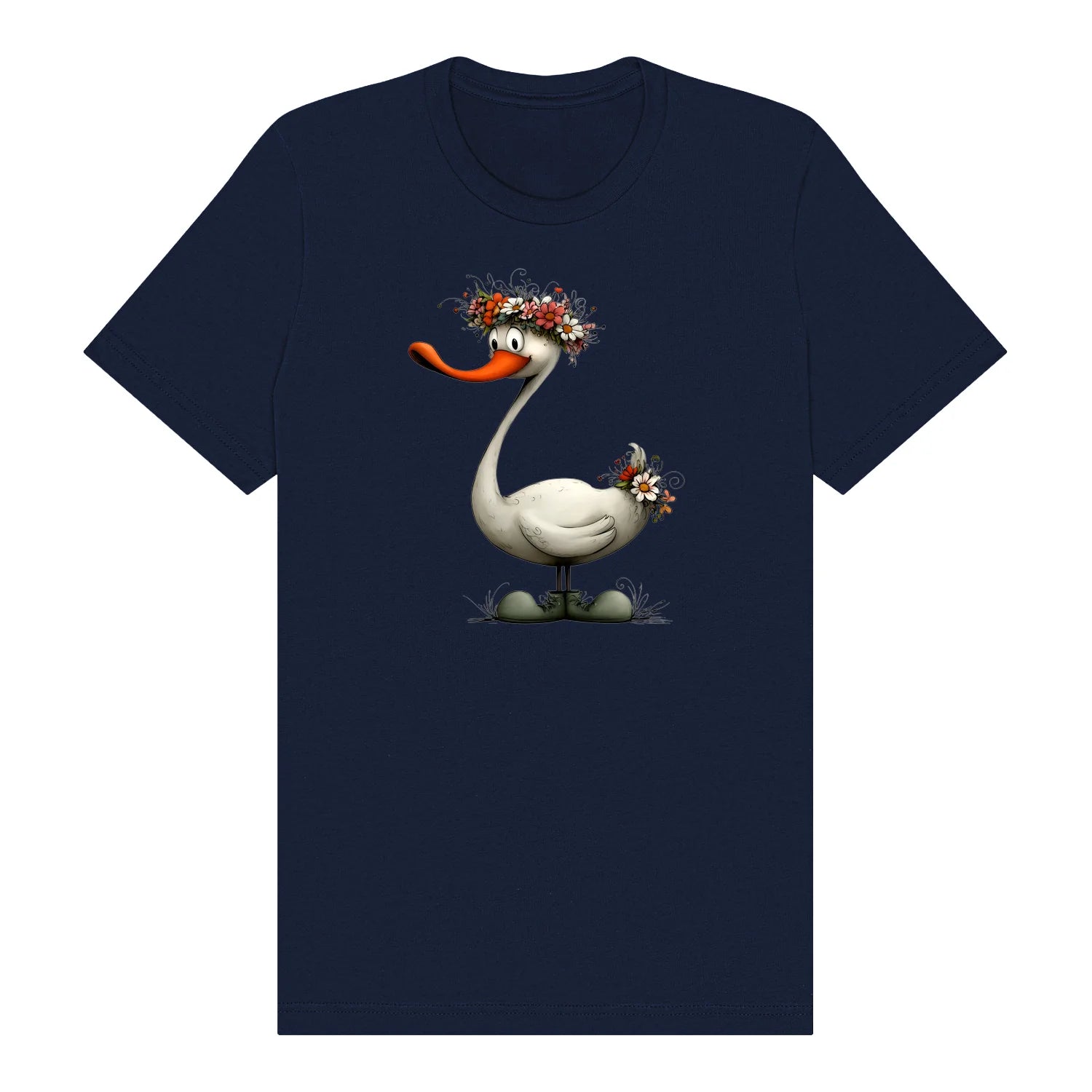 T-shirt Quirky Bird graphic 0029 - Navy