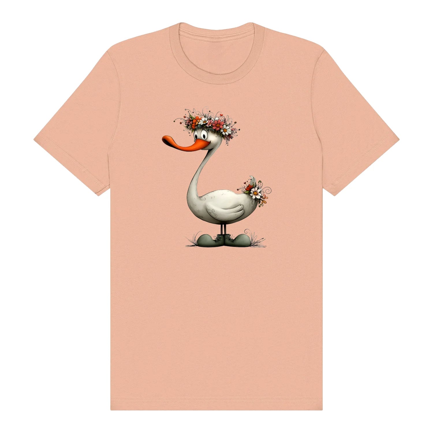 T-shirt Quirky Bird graphic 0029 - Peach