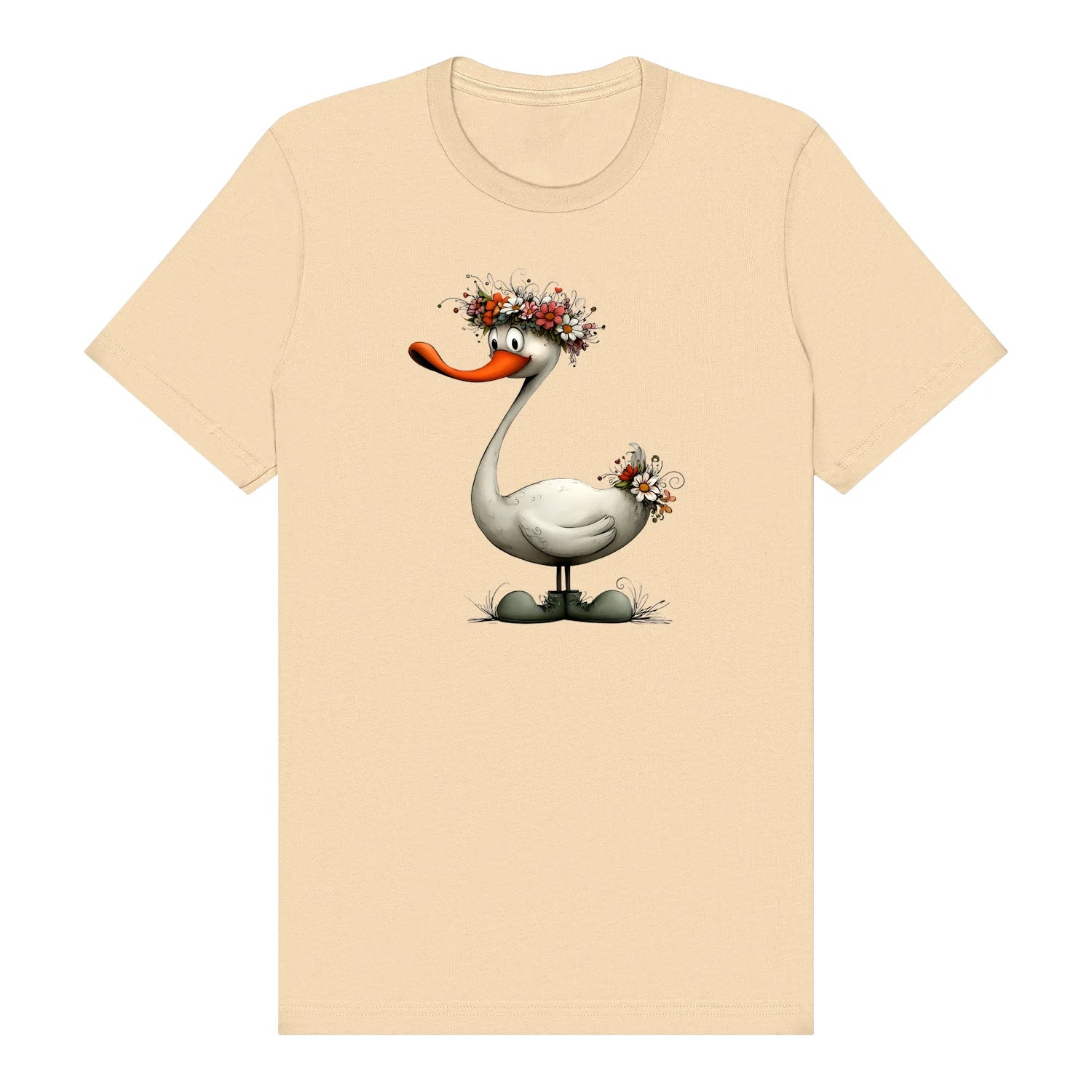 T-shirt Quirky Bird graphic 0029 - Soft Cream