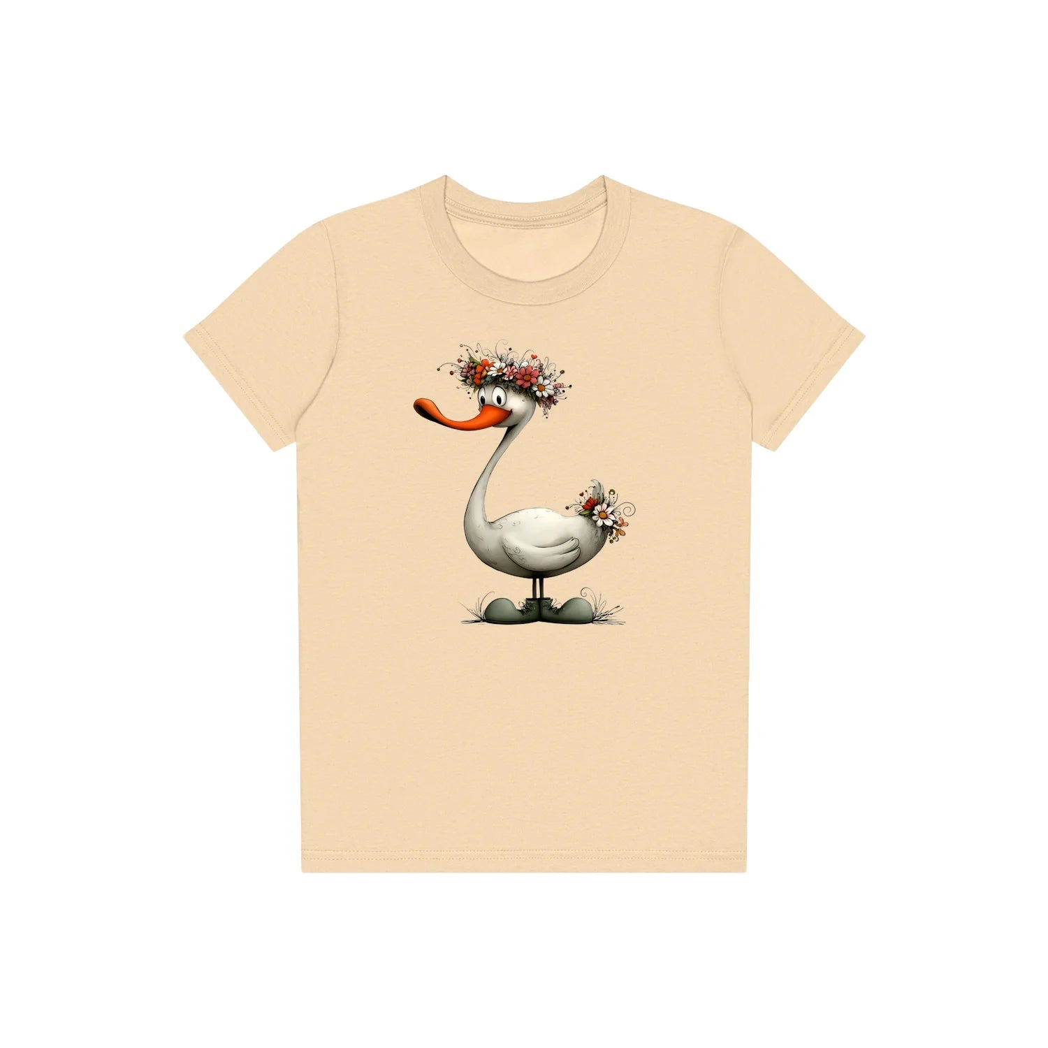T-shirt Quirky Bird graphic 0029 - Soft Cream