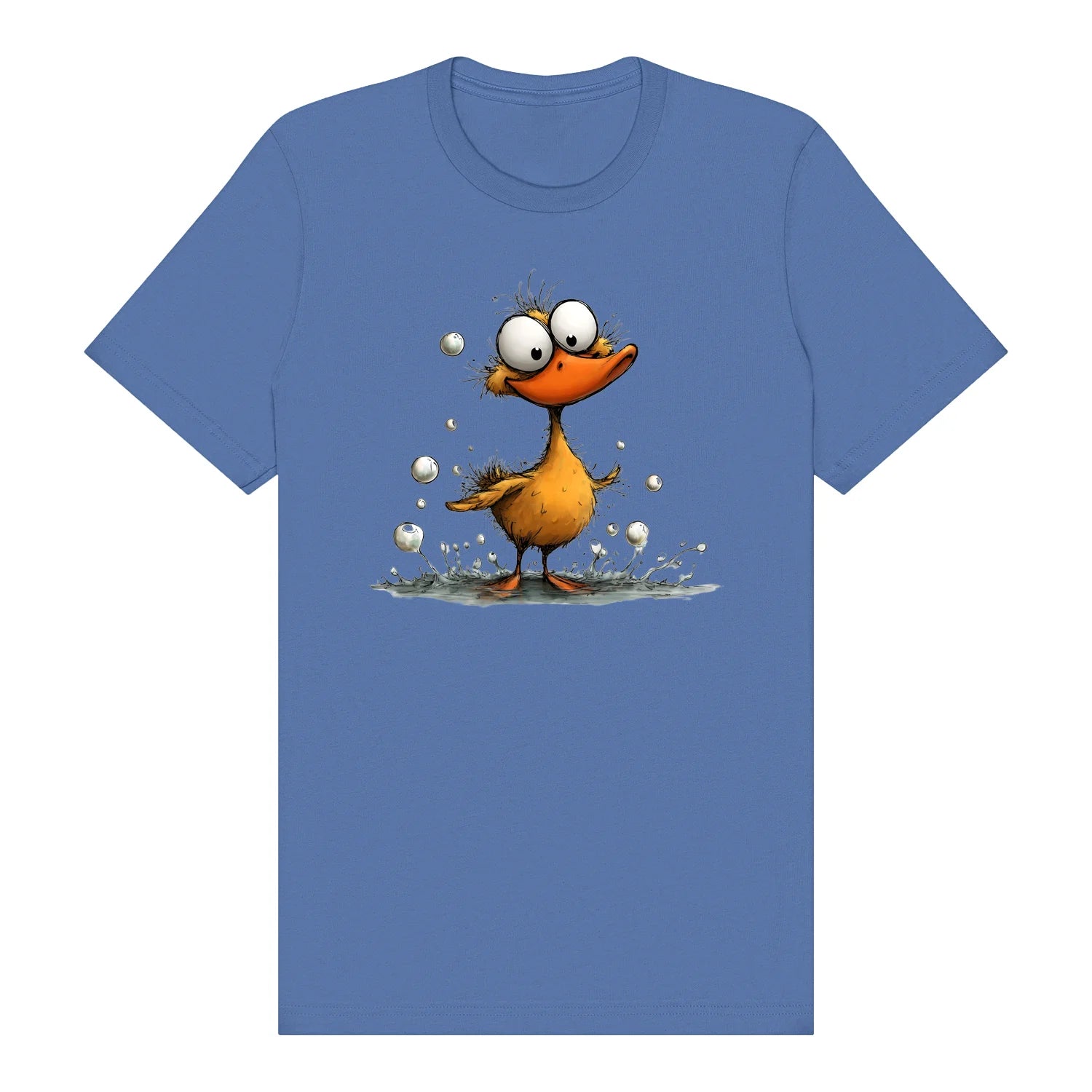 T-shirt Quirky Bird graphic 0030 - Columbia Blue