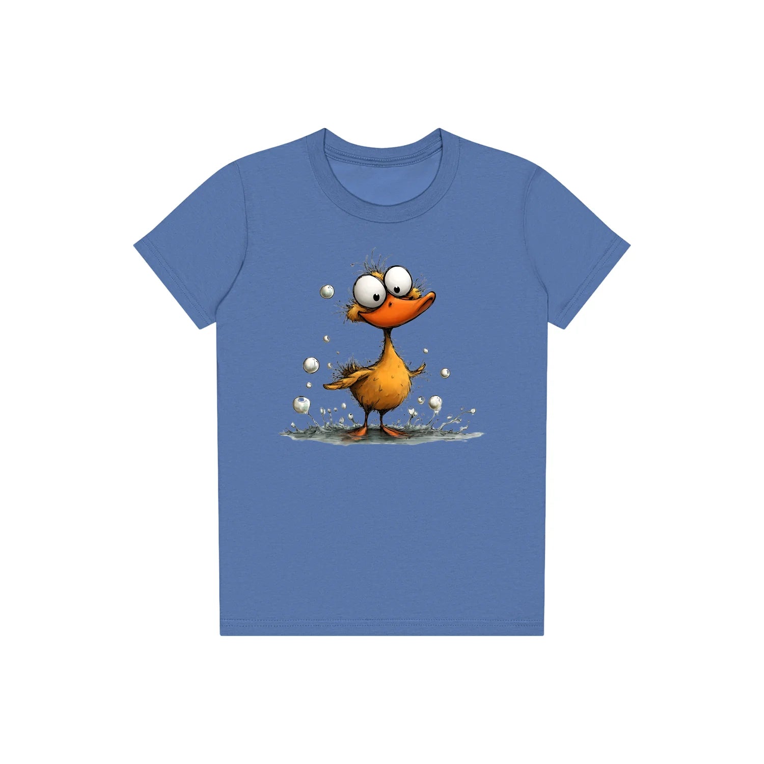 T-shirt Quirky Bird graphic 0030 - Columbia Blue