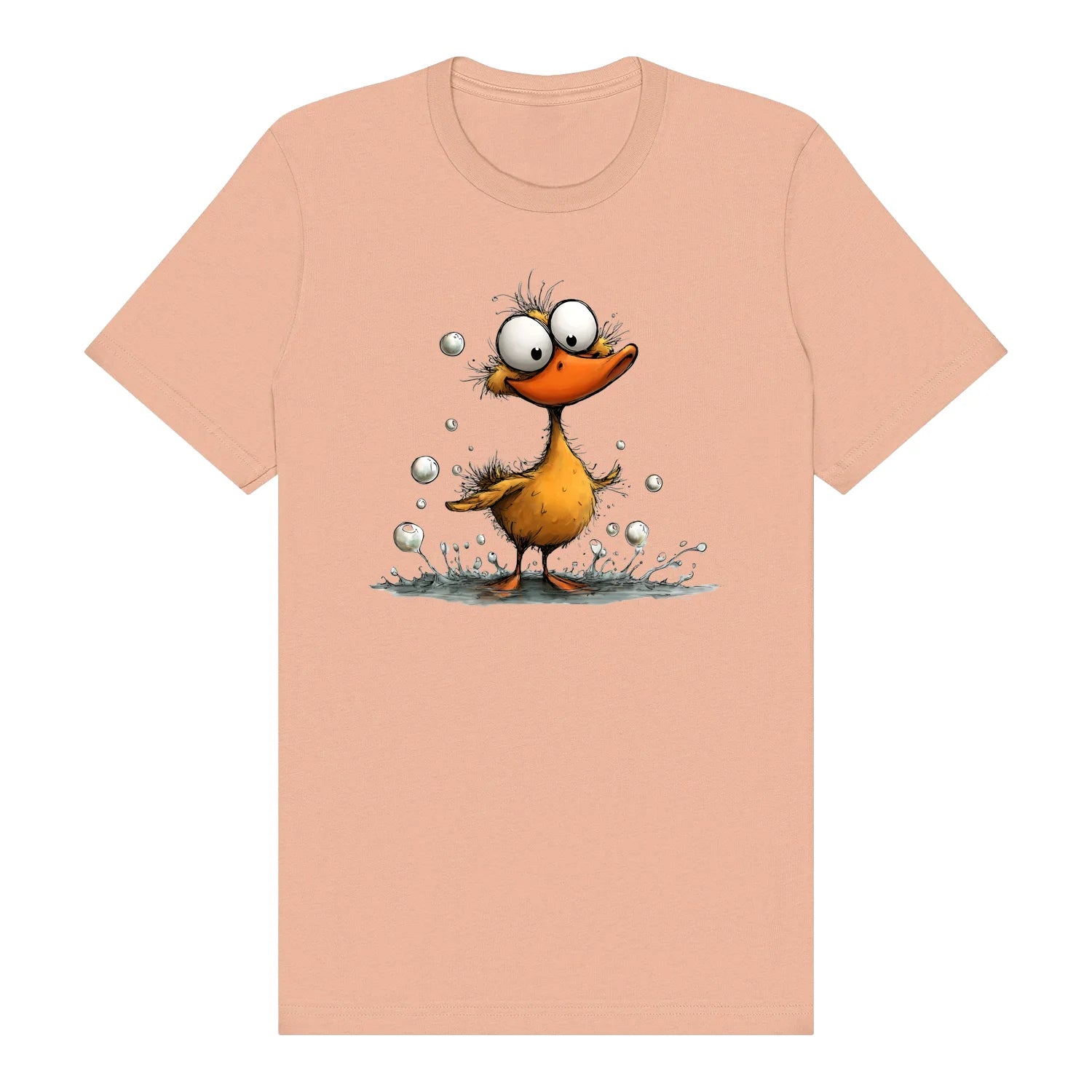T-shirt Quirky Bird graphic 0030 - Peach