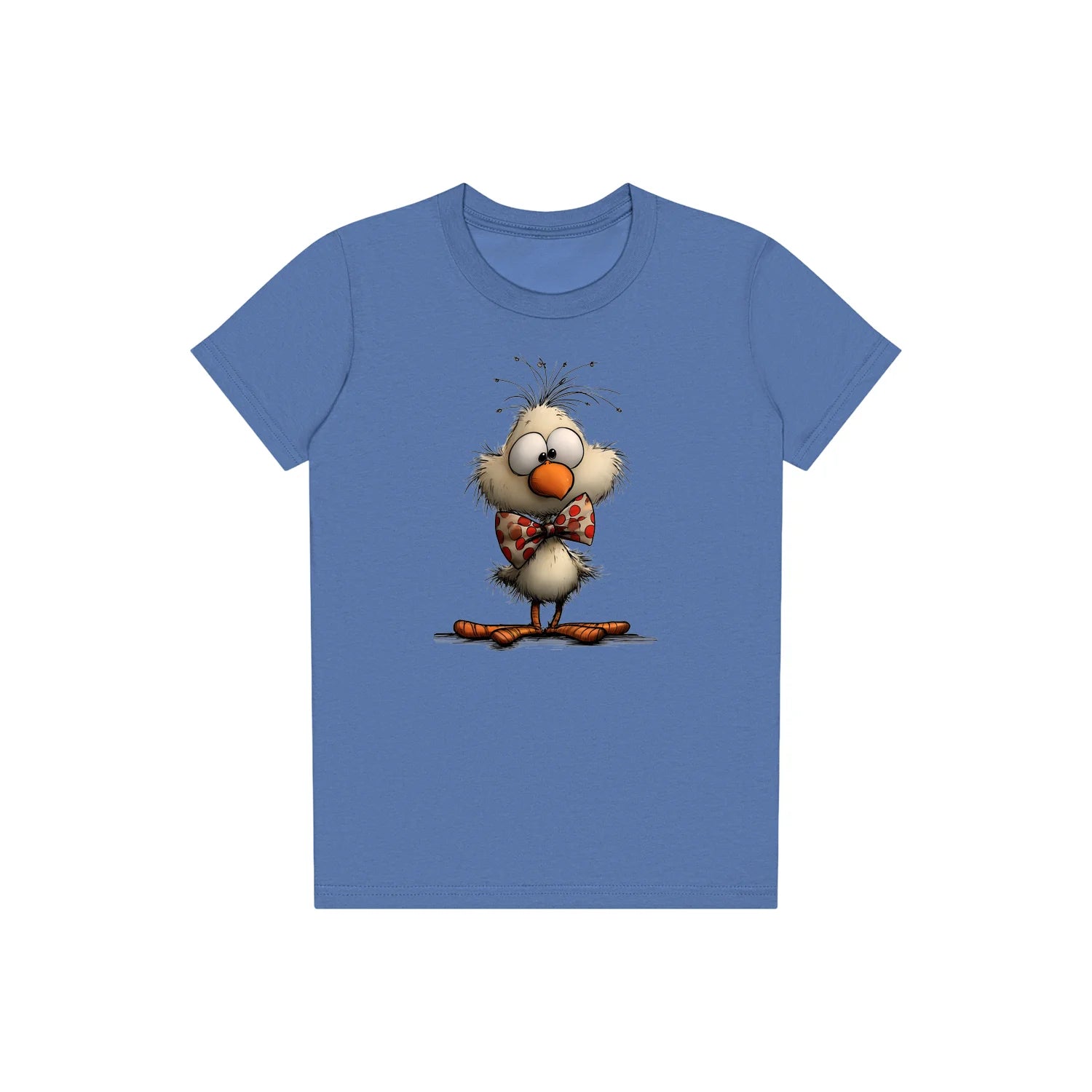 T-shirt Quirky Bird graphic 0031 - Columbia Blue