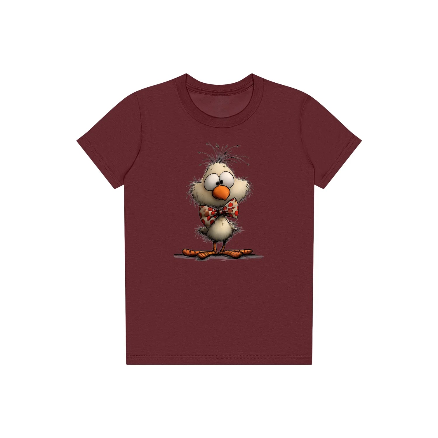 T-shirt Quirky Bird graphic 0031 - Maroon