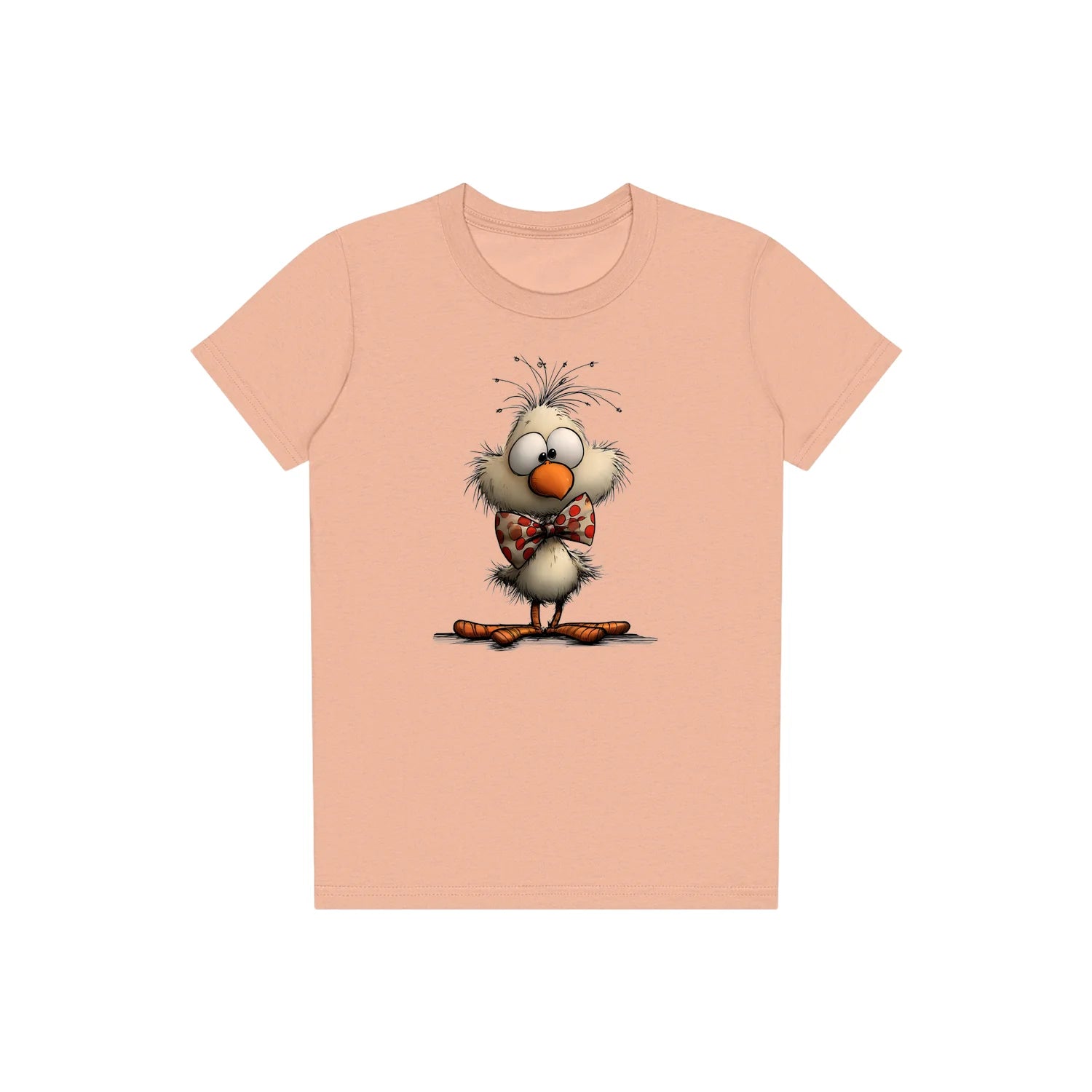 T-shirt Quirky Bird graphic 0031 - Peach