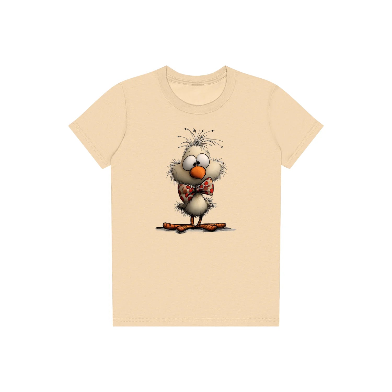 T-shirt Quirky Bird graphic 0031 - Soft Cream