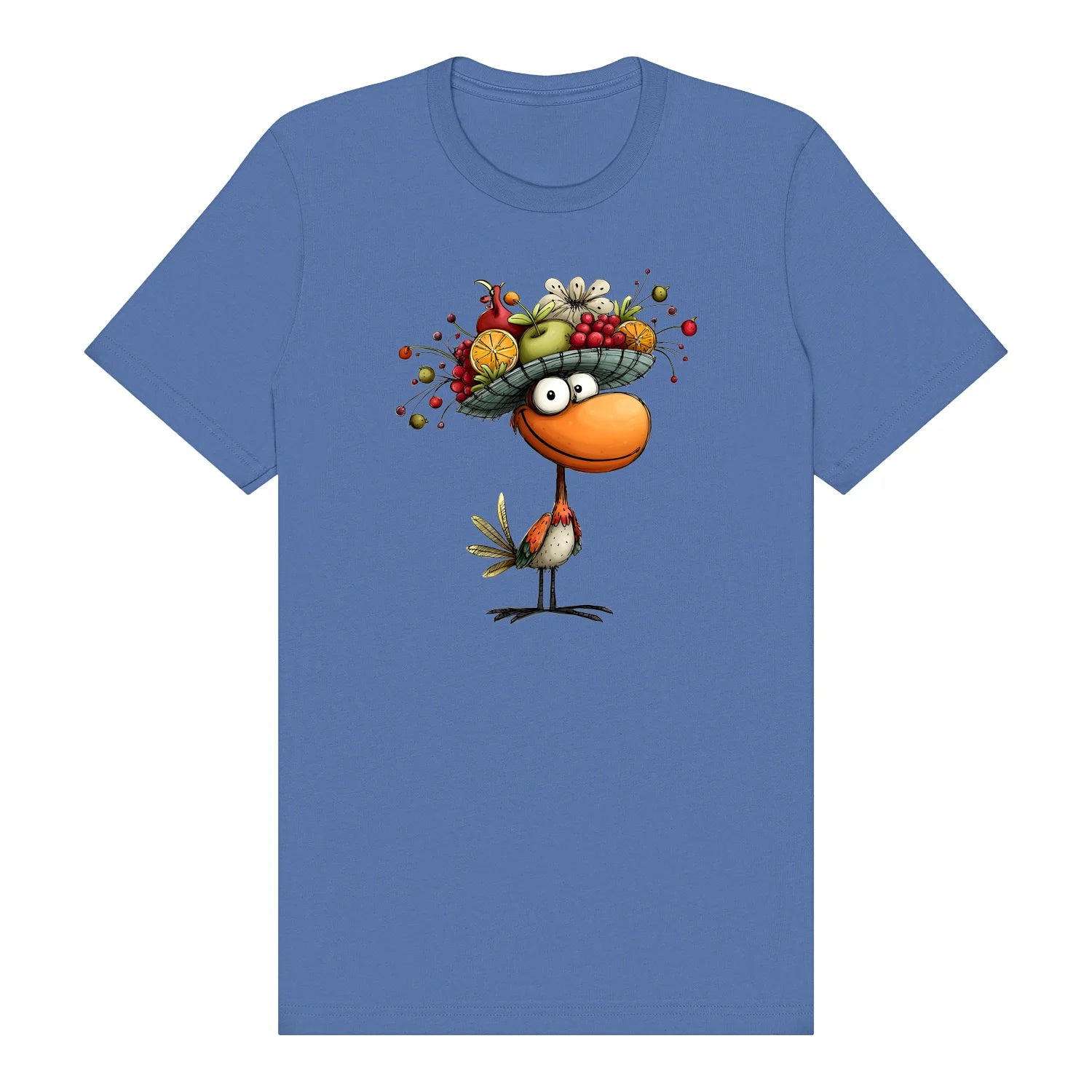 T-shirt Quirky Bird graphic 0032 - Columbia Blue