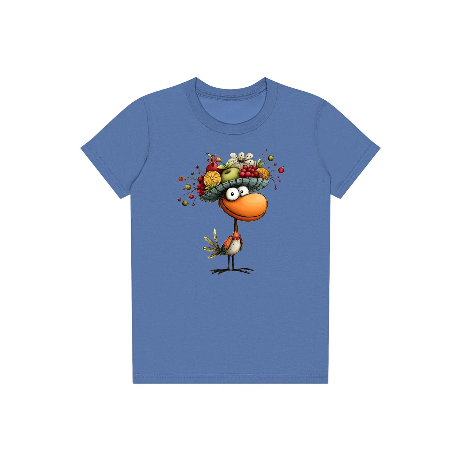 T-shirt Quirky Bird graphic 0032 - Columbia Blue